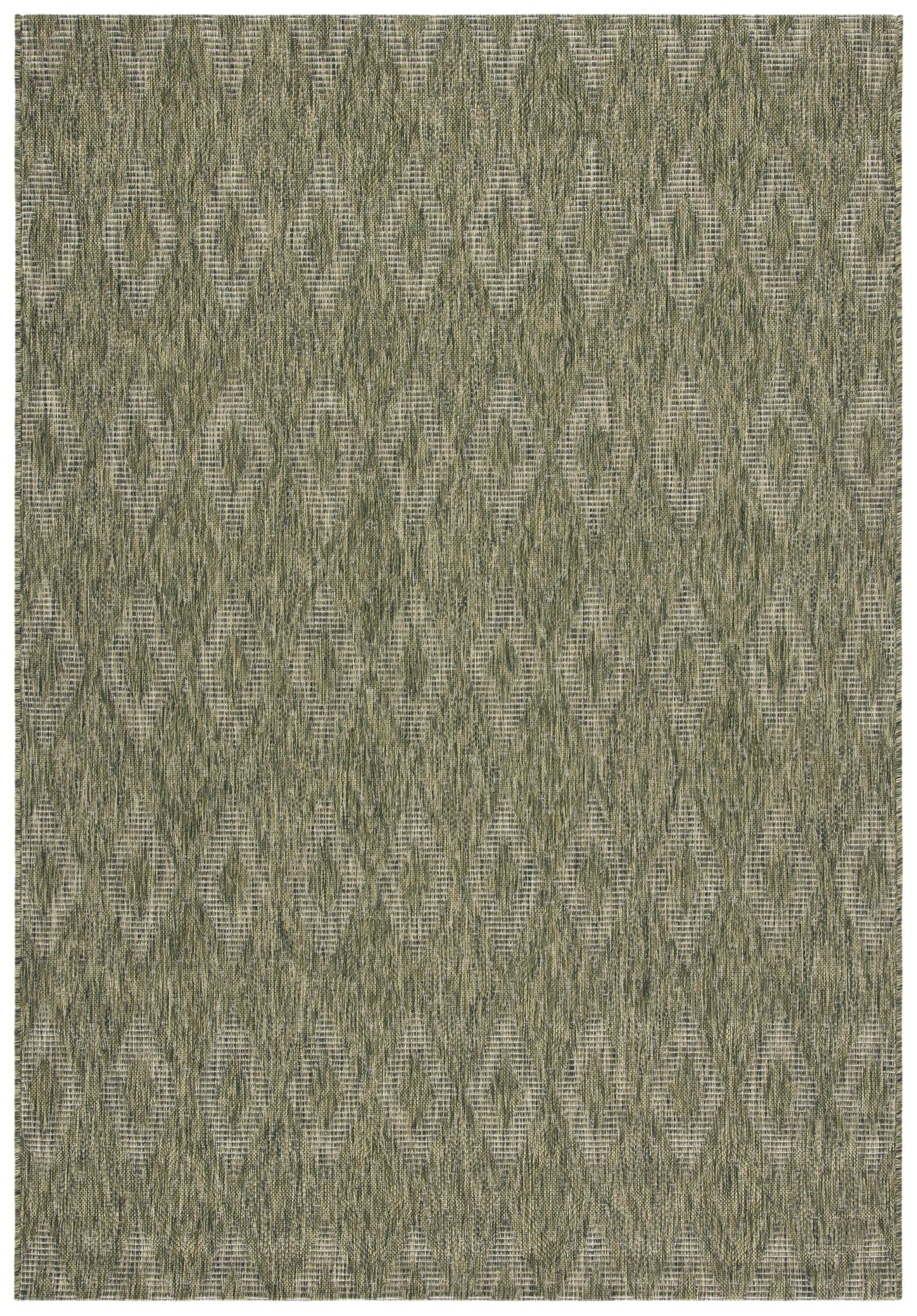 SAFAVIEH Courtyard Teodor Geometric Indoor/Outdoor Area Rug, Olive, 8' x 10'