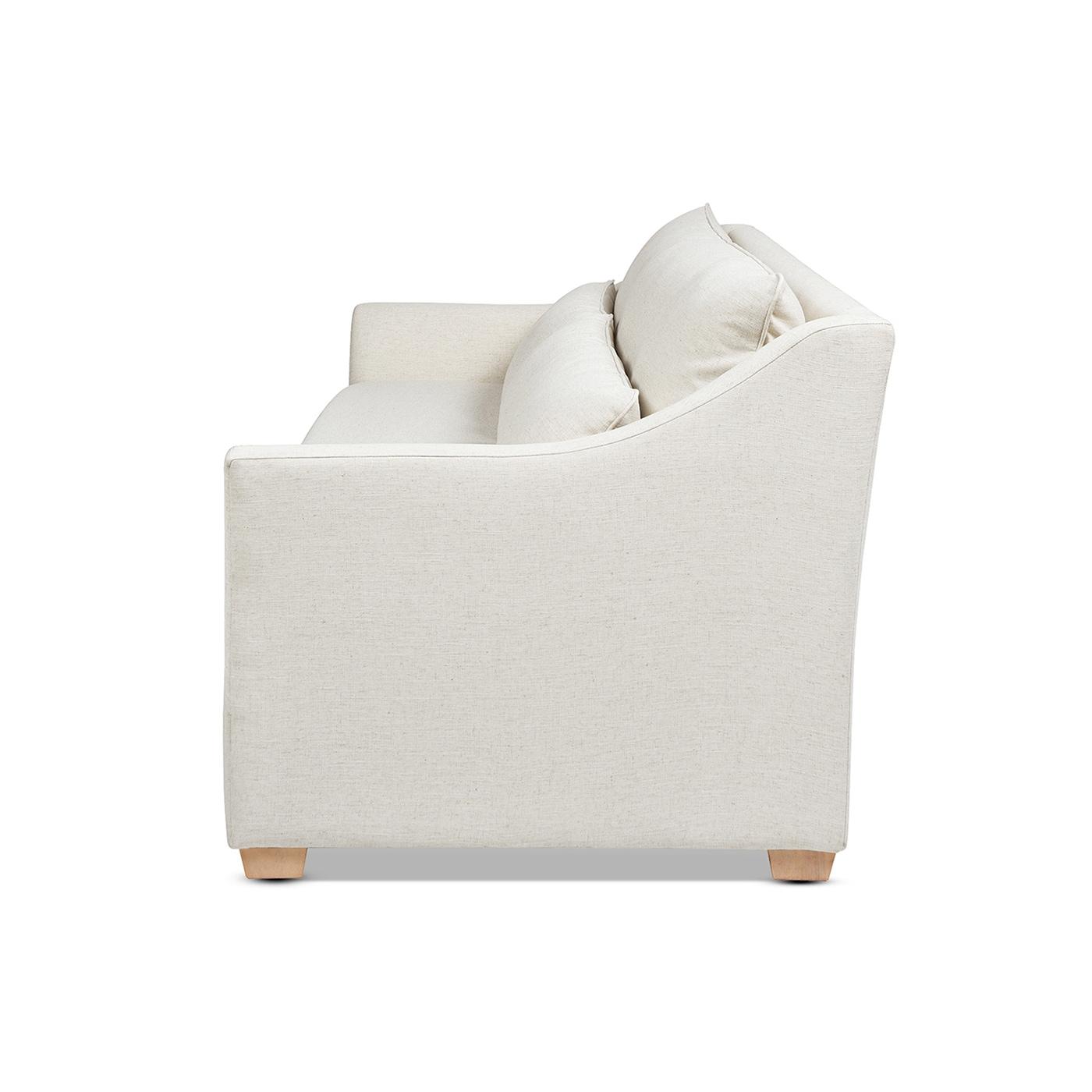 Jennifer Taylor Home Ada Modern Fabric Sofa with Flared Arm in Flax White