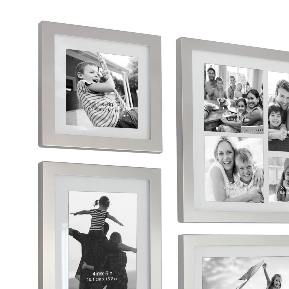 5pc Decorative Stamped Photo Frame Set Silver - Stonebriar Collection