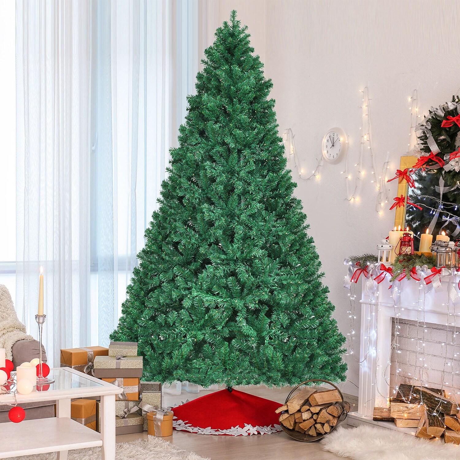 8FT Pre lit Christmas Tree, Bringstar Artificial Trees 1460 Premium PVC Branches, 500 Lights, Hinged