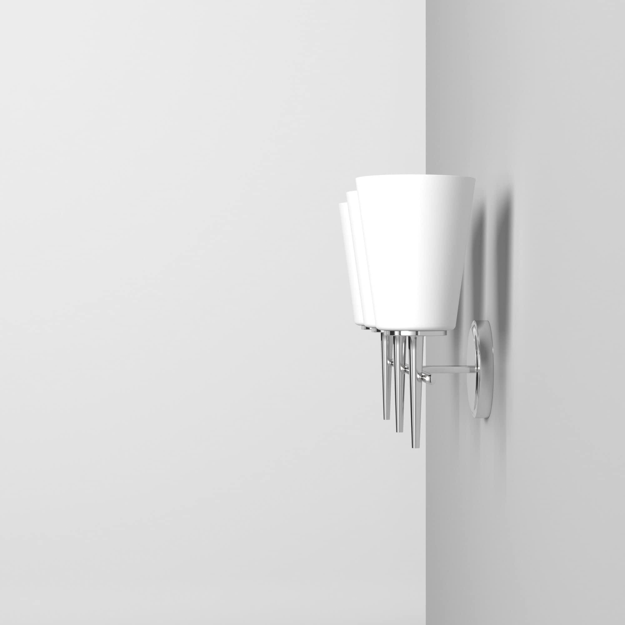 Driscoll Chrome 3-Light Wall Sconce with Opal Etched Glass