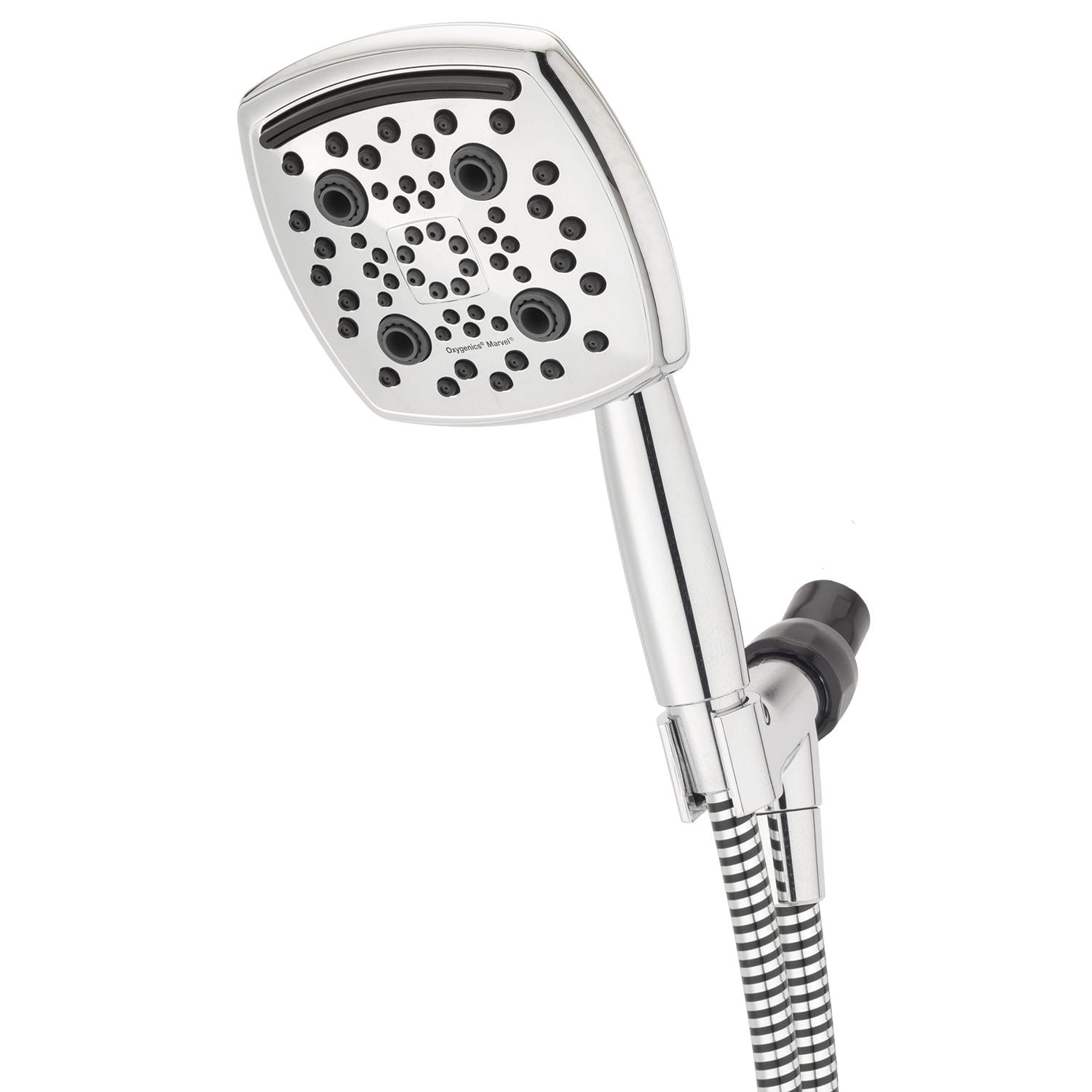Oxygenics Marvel 6.0 -Spray Chrome 4.88-in Square Handheld High Pressure Shower Head 1.8 GPM