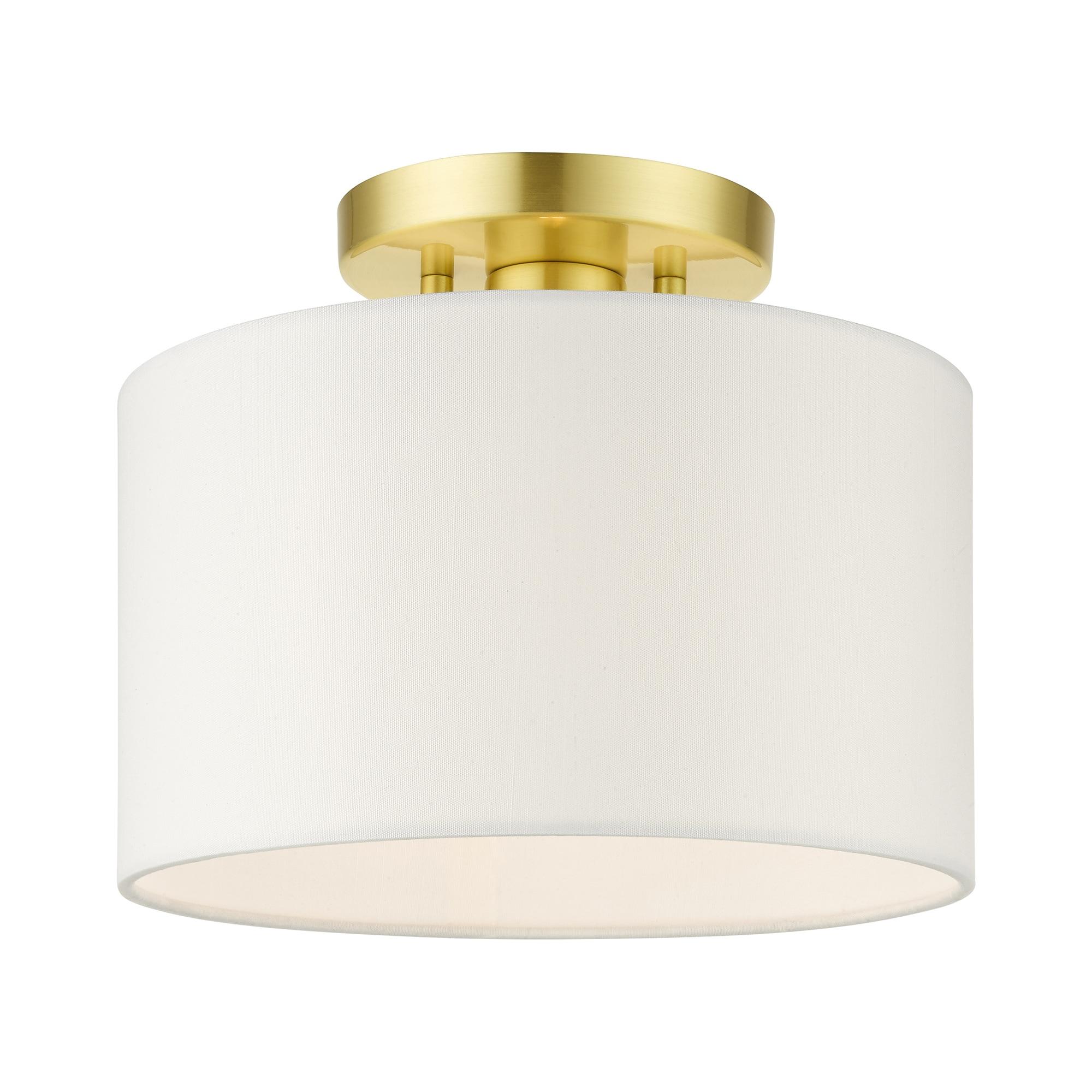 Livex Lighting Clark 1 - Light Semi-Flush Mount in  Satin Brass