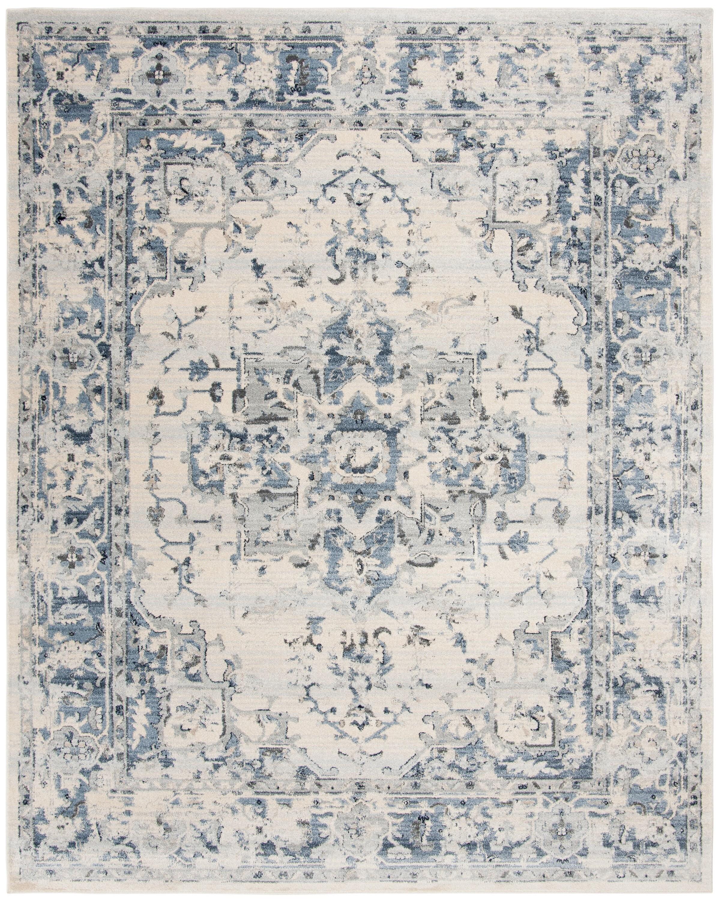 Charleston CHL411 Loomed Indoor Area Rug - Ivory/Navy - 8'x10' - Safavieh