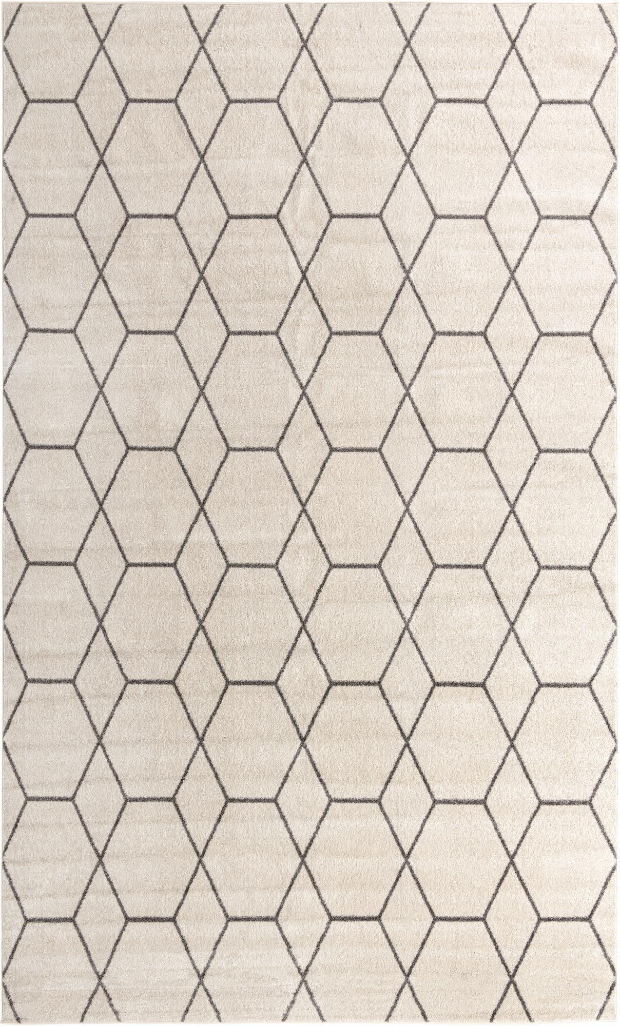 Unique Loom 5' 0 x 8' 0 Trellis Frieze Geometric Ivory Area Rug
