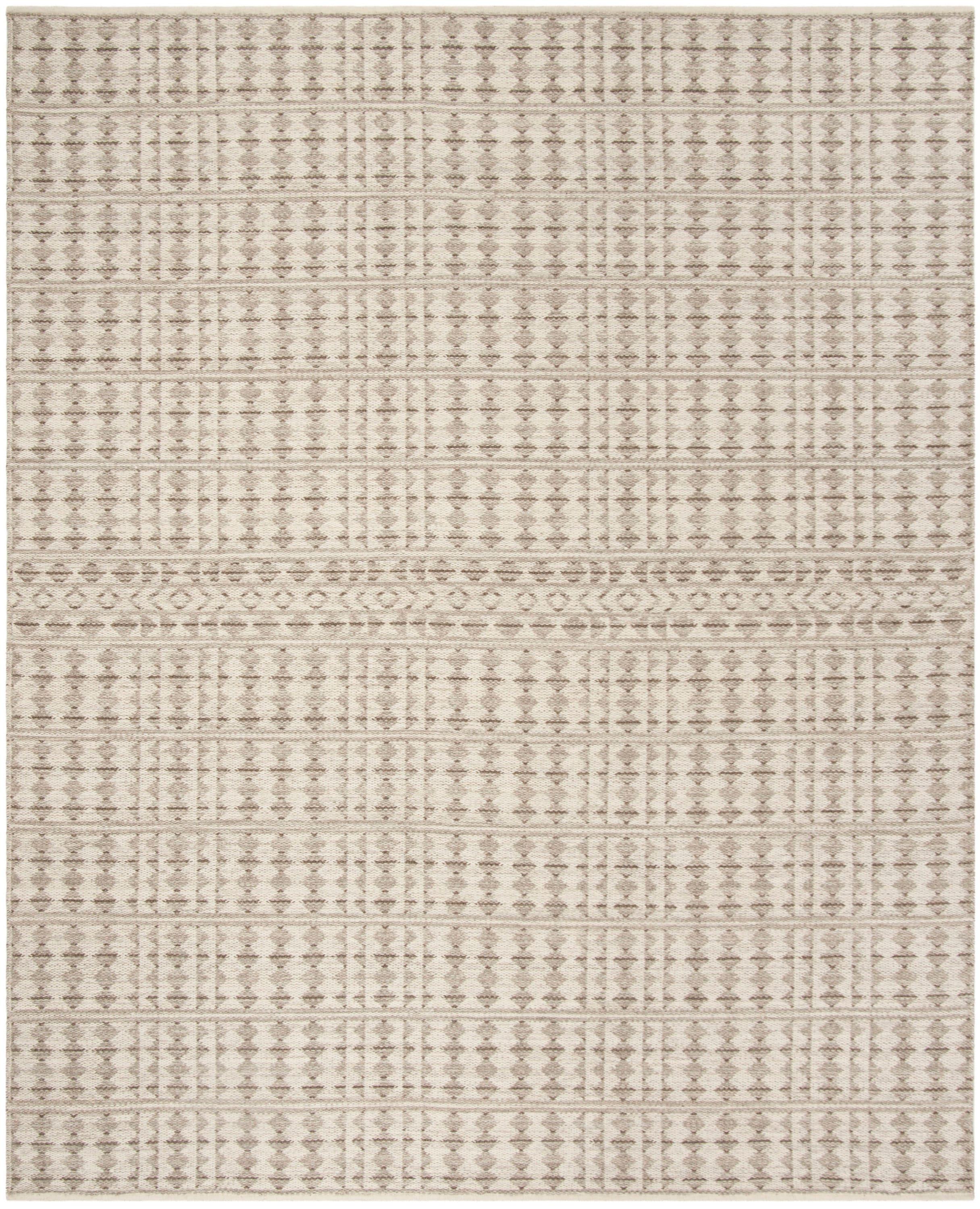 SAFAVIEH Kilim Maiara Geometric Wool Area Rug, Ivory/Light Grey, 8' x 10'
