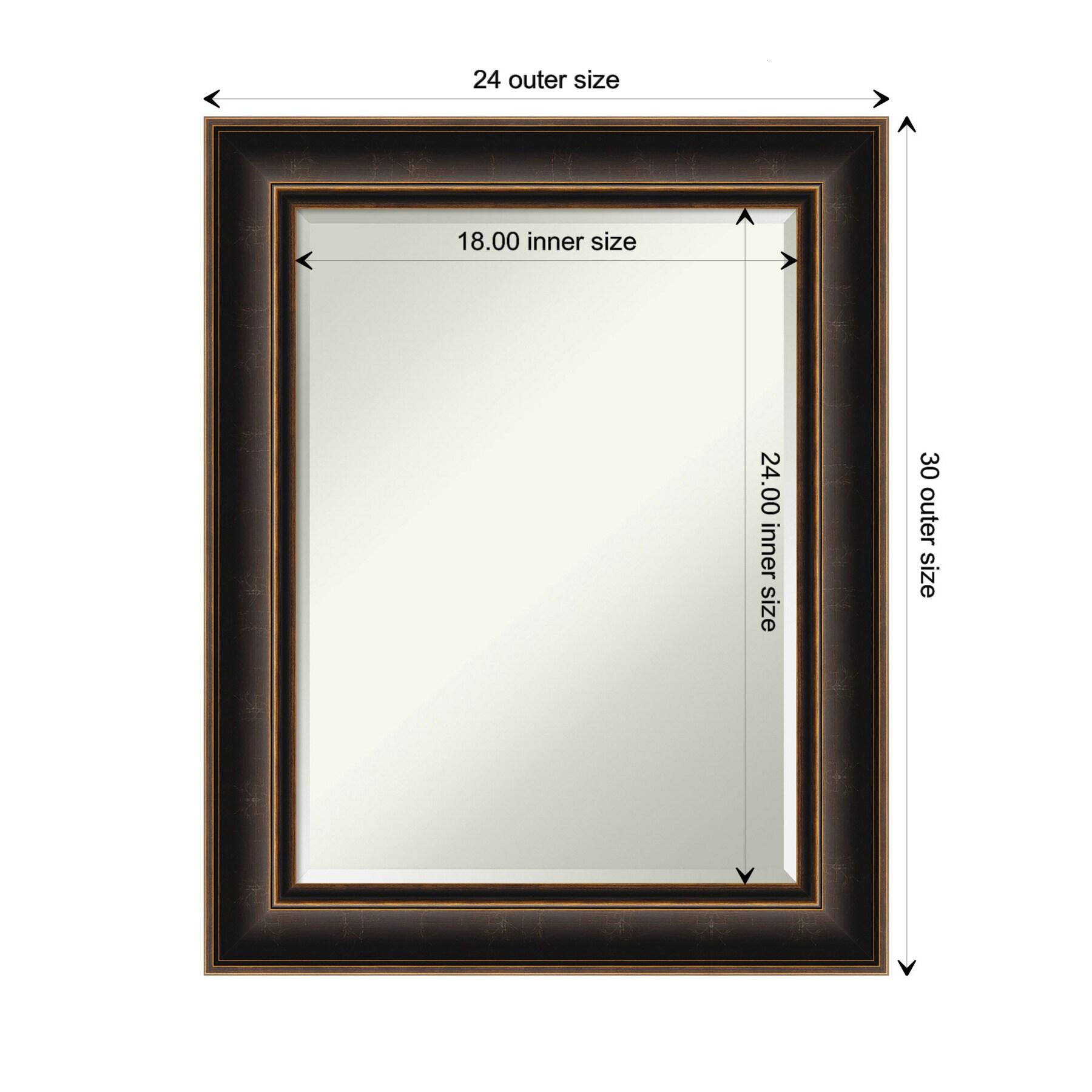 Villa Oil Rubbed Bronze Beveled Wood Bathroom Vanity Mirror