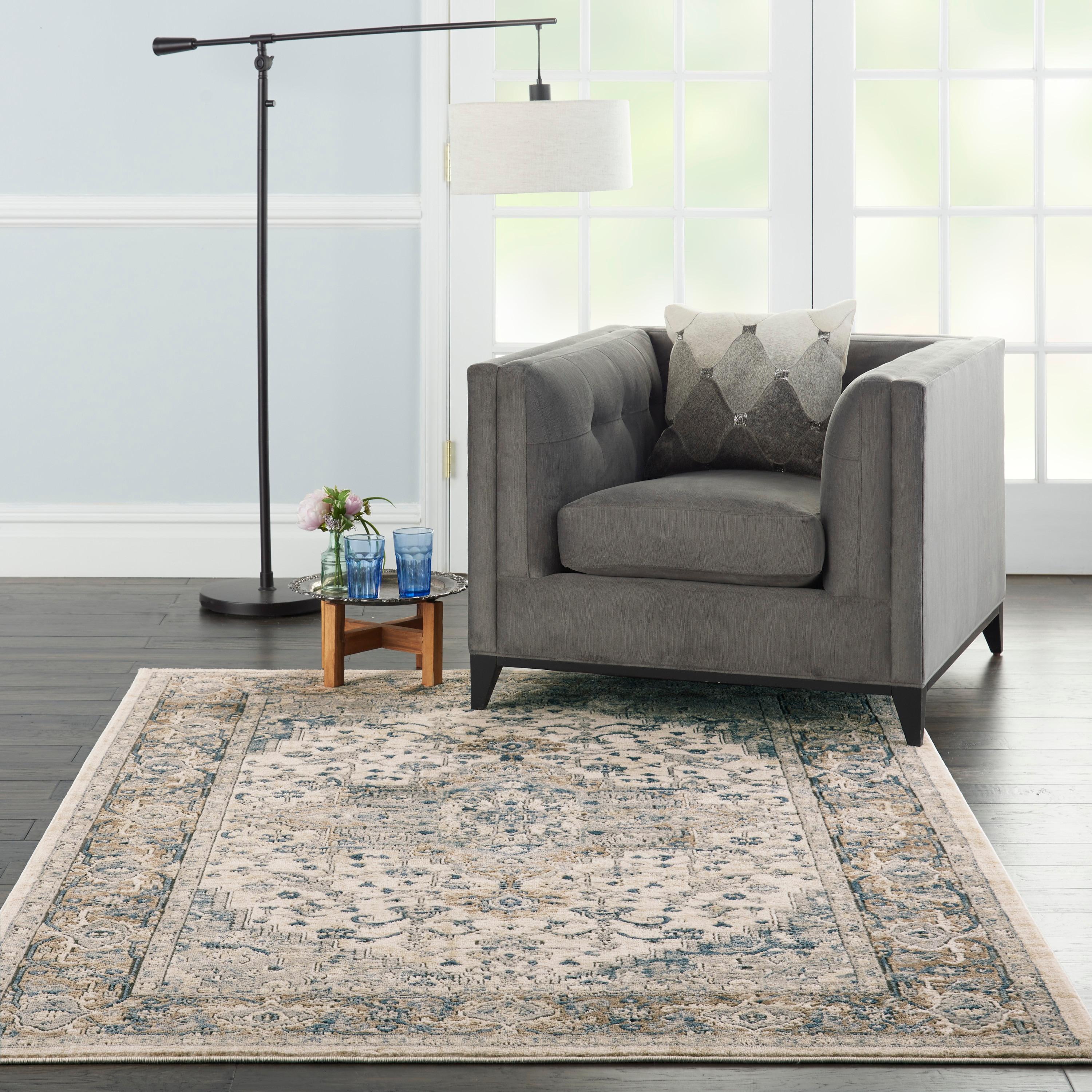 Nourison Concerto Center Medallion Indoor Rug Ivory/Grey 6' x 9'