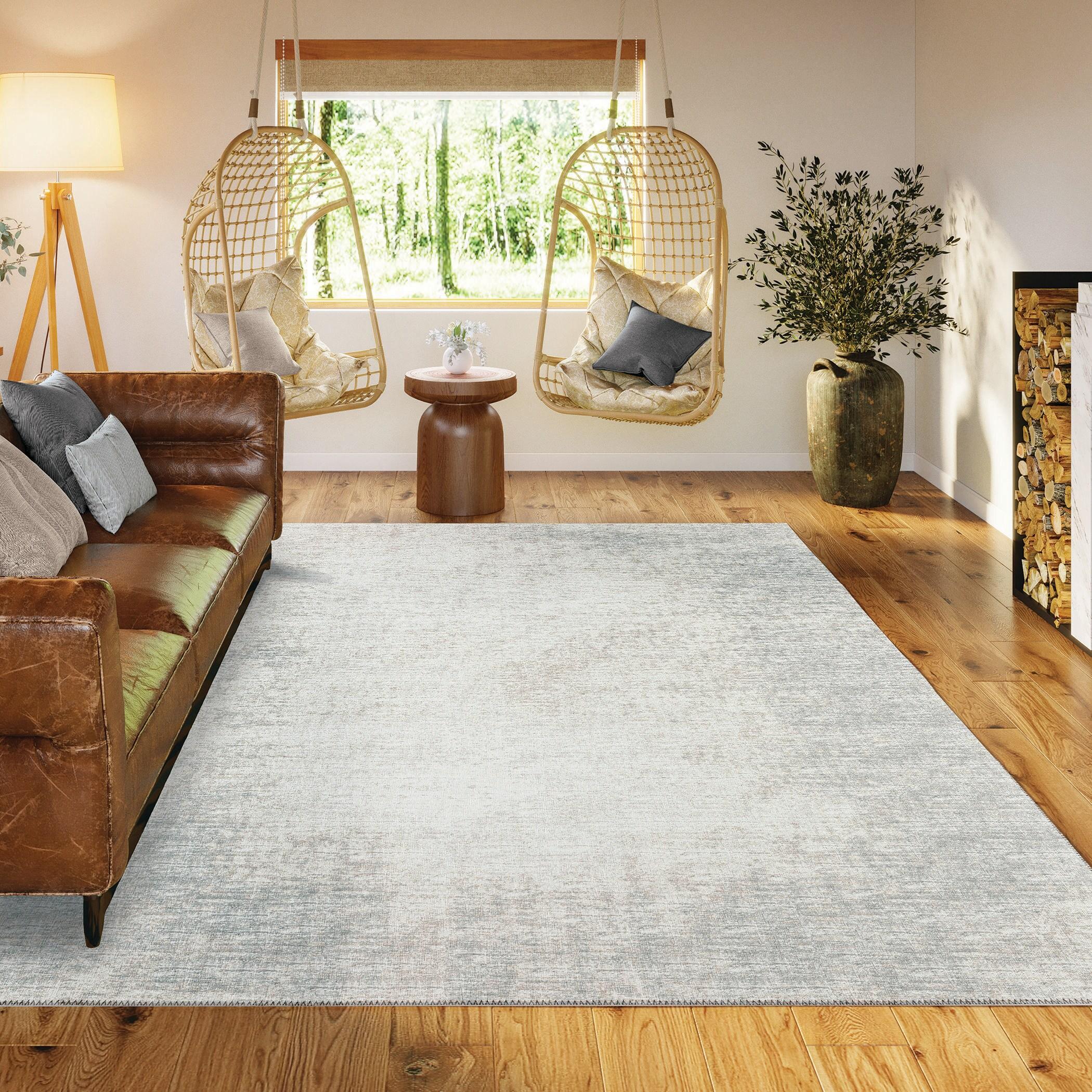 Addison Rugs Indoor/Outdoor Rylee Modern Bordered Washable Rug 10' x 14' - Gray