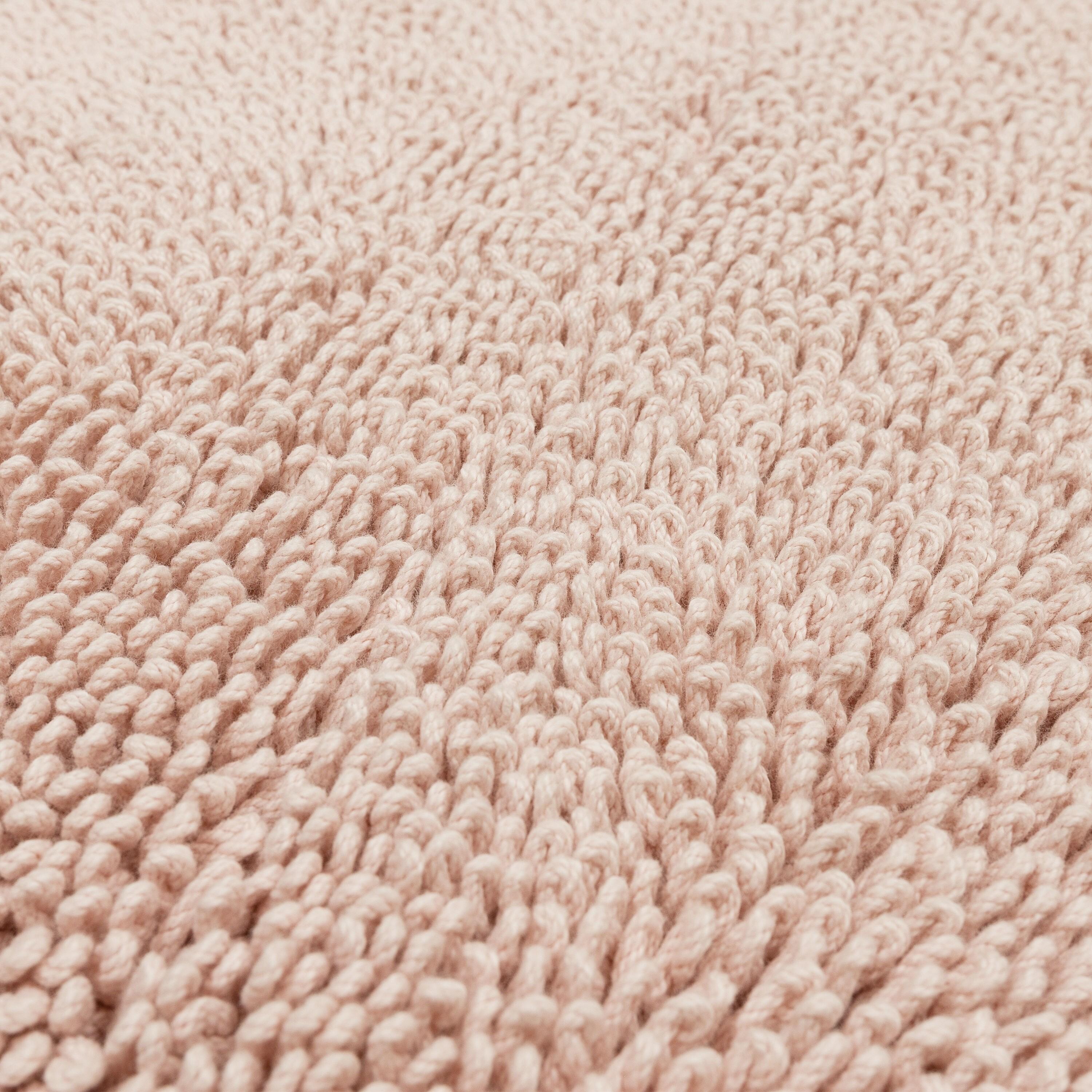 Blush Cotton Bath Rug with Latex Backing, 45" x 27"
