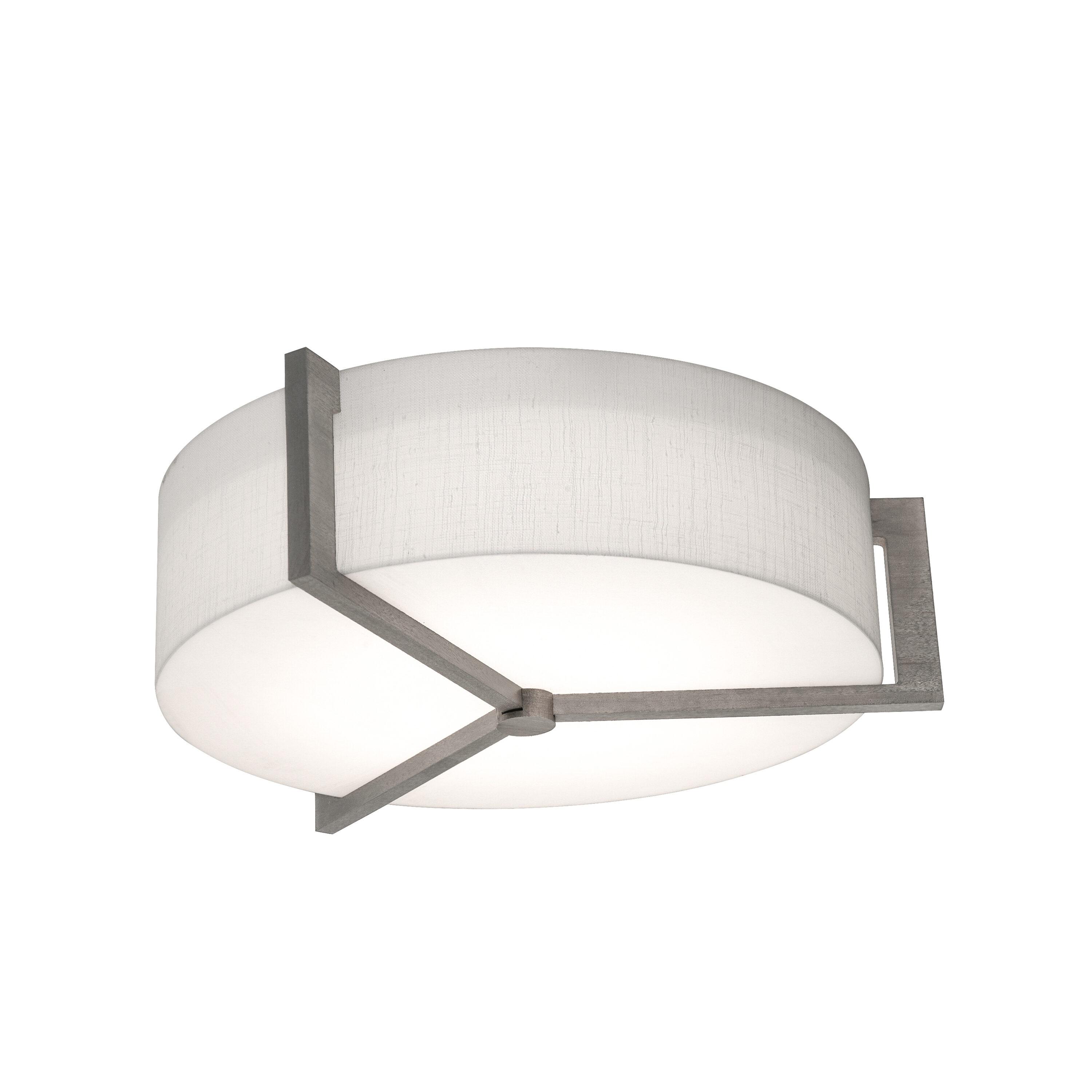 LumaFuse Modern Crystal-White Drum Flush Mount Light