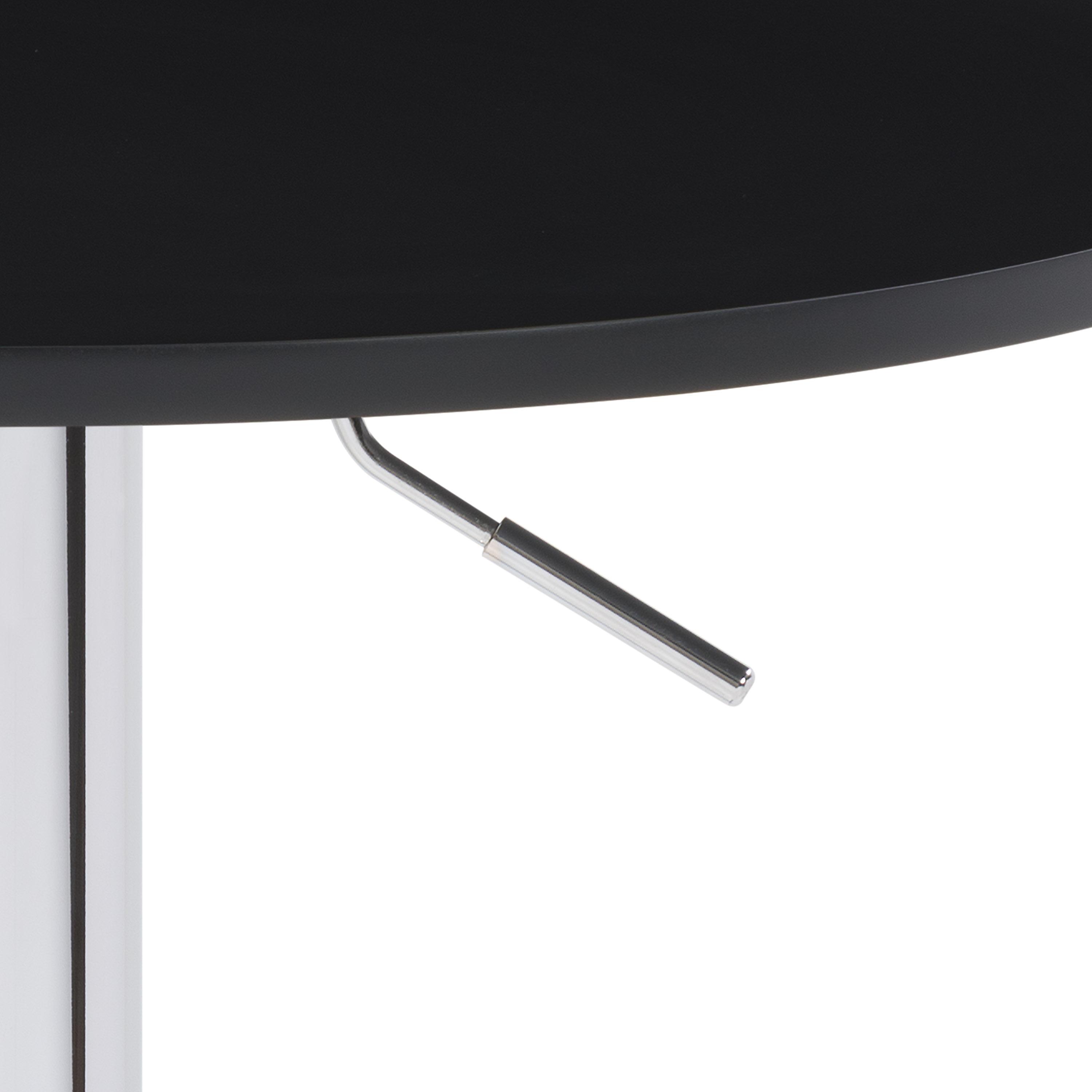 Round Adjustable Pedestal Dining Table Black - CorLiving