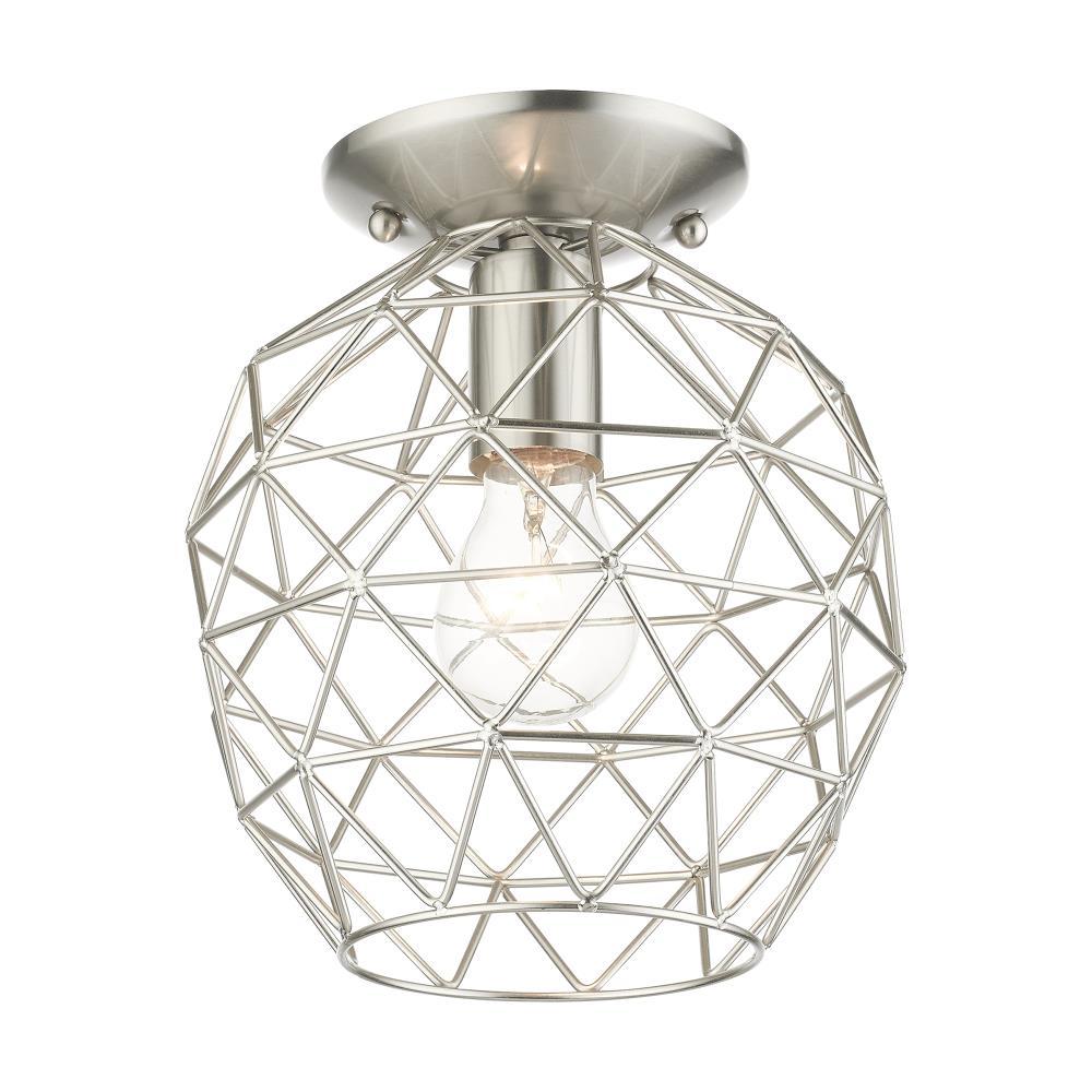 Livex Lighting Geometrix 1 - Light Flush Mount in  Brushed Nickel