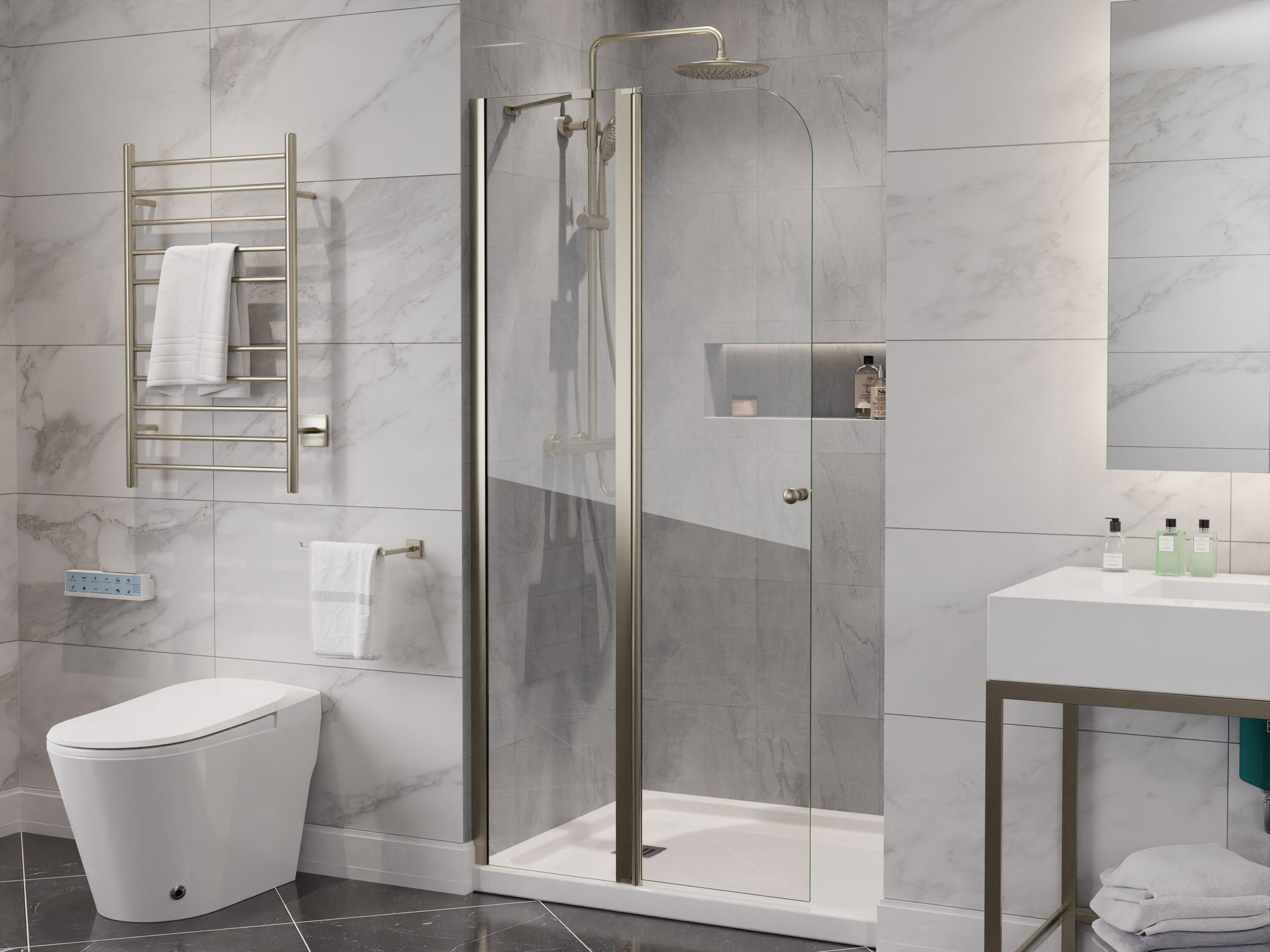 ANZZI Anzzi 33.3” W x 72” H Frameless Shower Door SD-AZ14-01BN