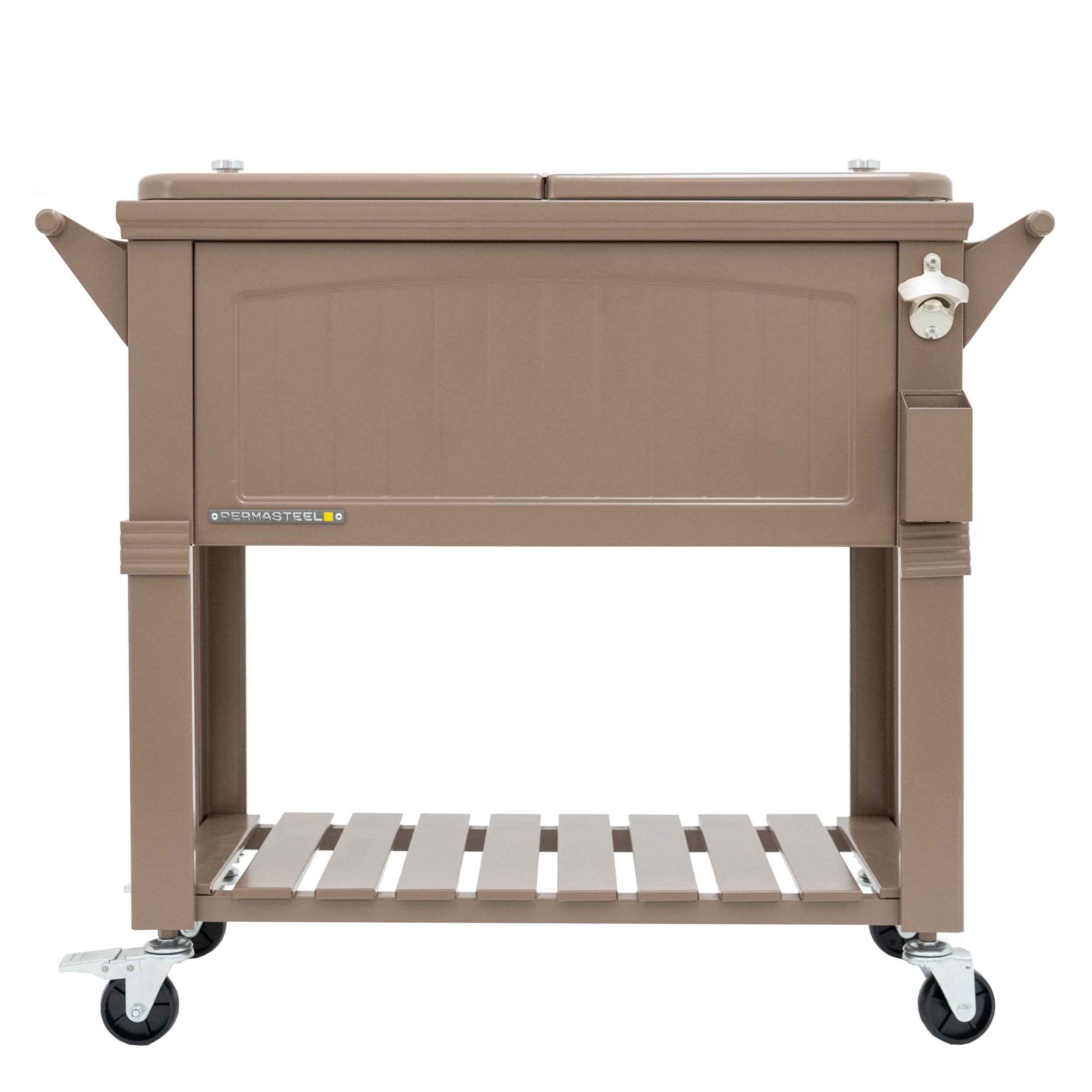 Permasteel 80 Qt. Furniture Style Rolling Patio Cooler