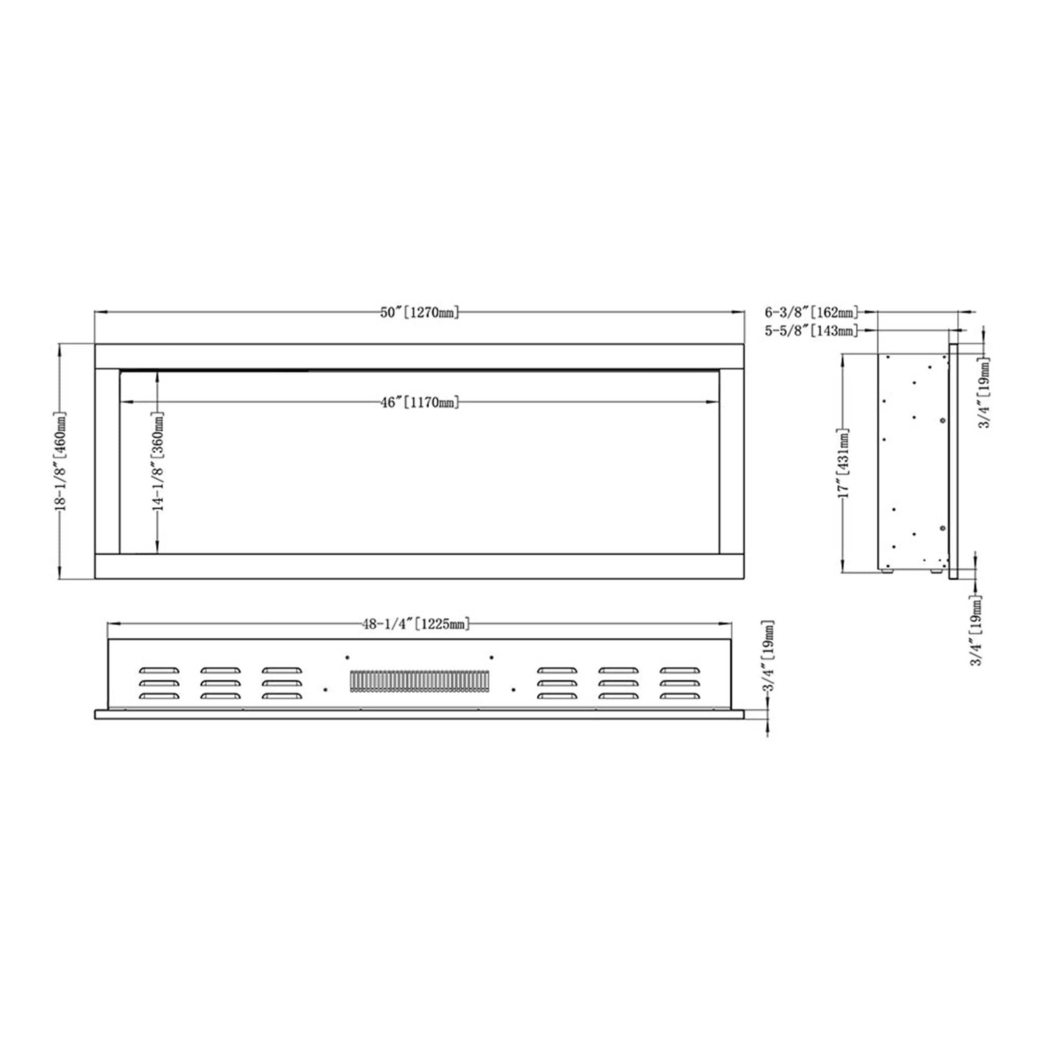 Modern Ember Highmark Smart Linear Electric Fireplace - 10 Flame Colors - Works with Voice Assistant