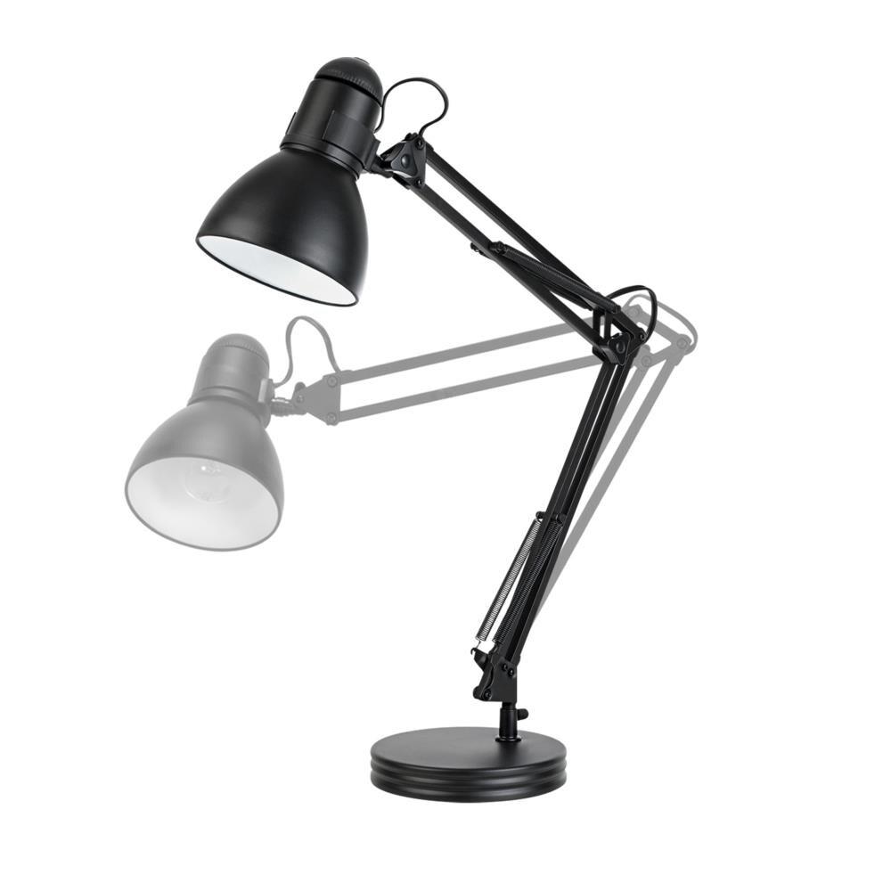 Globe Electric 28" Contemporary Heavy Base Architect Black Swing Arm Desk Lamp, 5698601