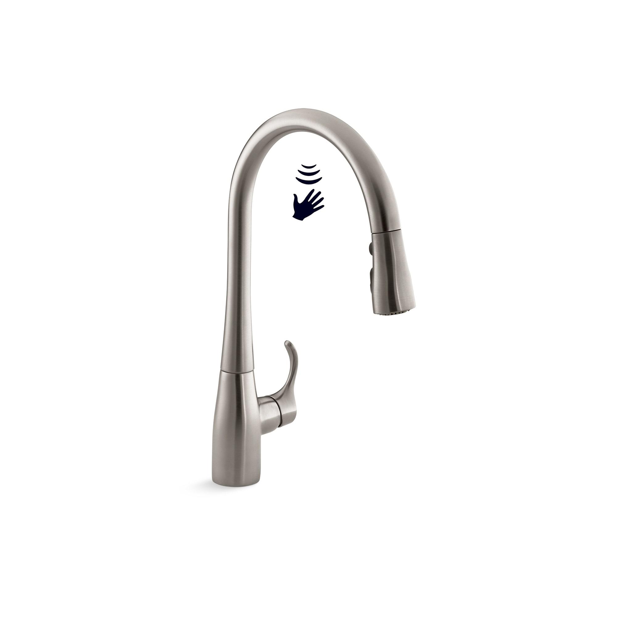 Simplice Touchless Pull-Down Kitchen Sink Faucet with Three-Function Sprayhead