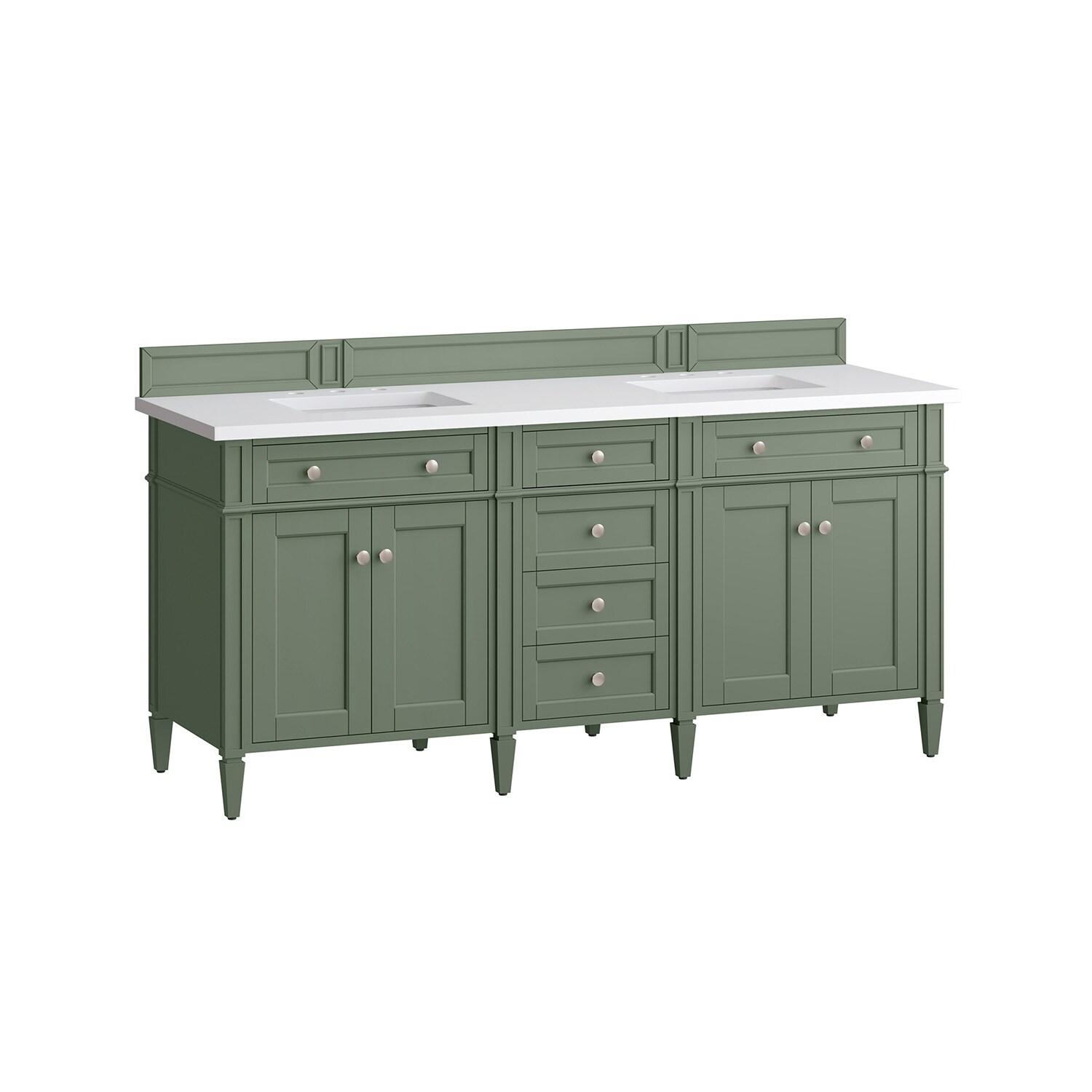 Smokey Celadon Green Double Vanity with Quartz Top