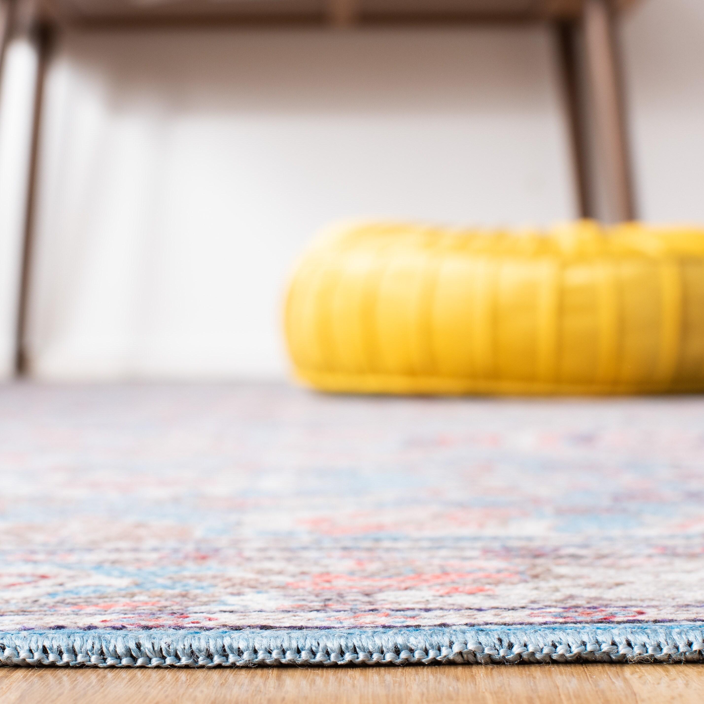 Serapi SEP584 Power Loomed Machine Washable Area Rug - Rust/Blue - 4'x6' - Safavieh.