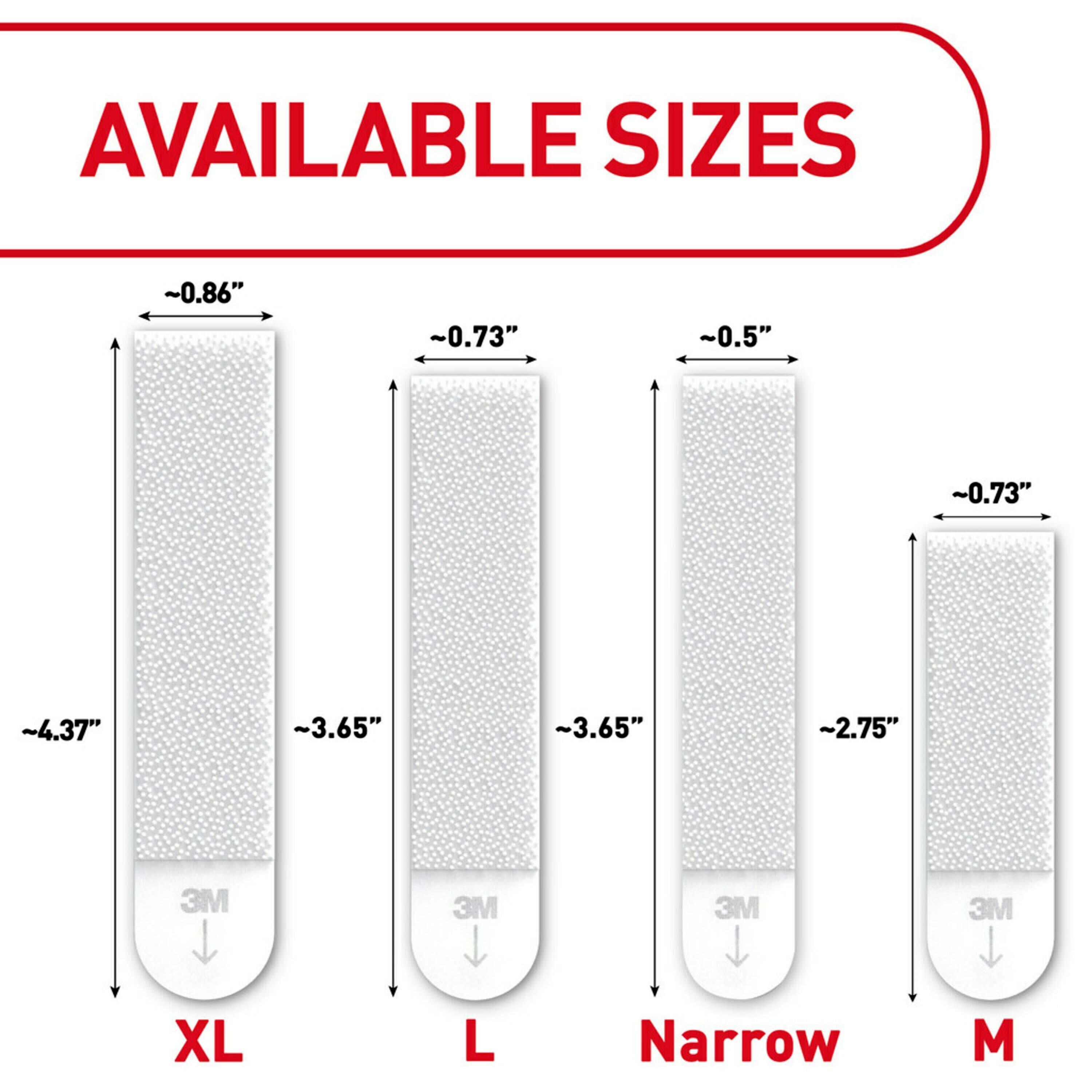 Command 4 Sets Large Sized Picture Hanging Strips White: Adhesive Strips for Art & Office, Plastic, No Choking Hazard