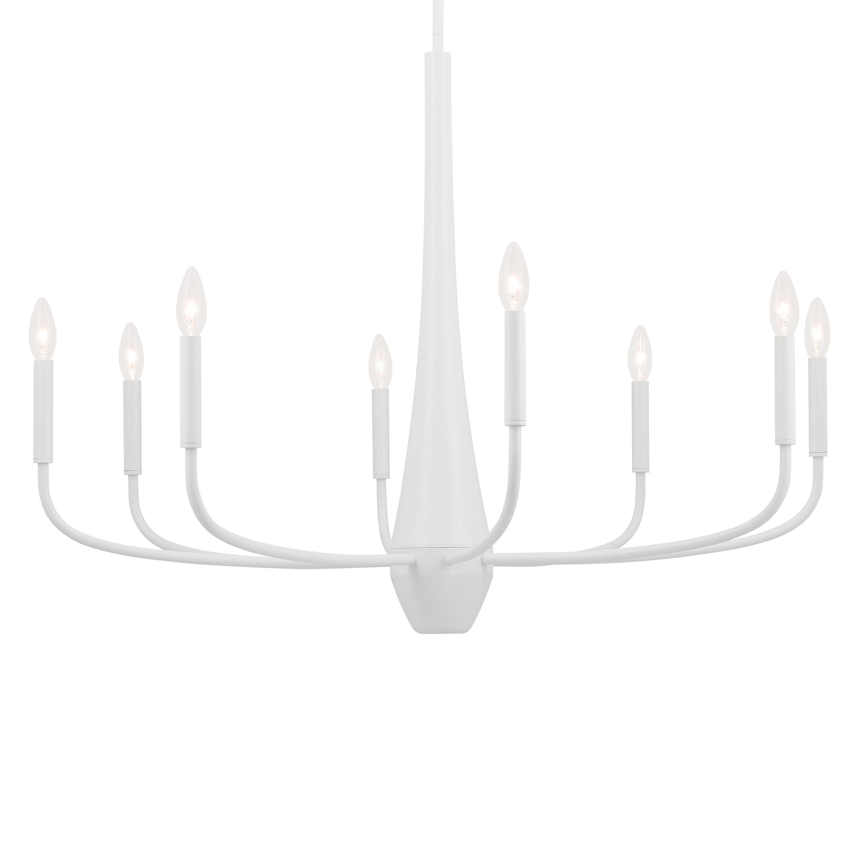 Kichler Deela 8 -Light White Modern/contemporary For Use in Bedrooms, Dining Rooms, Foyers, Kitchens, Living Rooms Chandelier