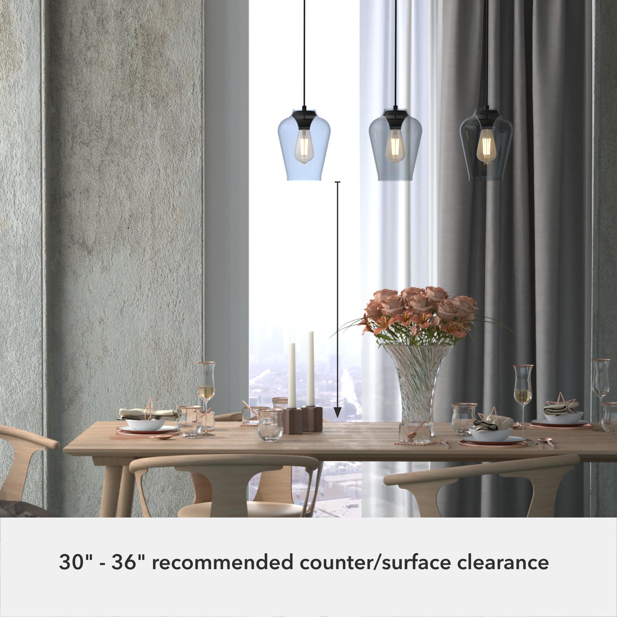 Hunter Vidria Matte Black 3 Light Linear Cluster Ceiling Light Fixture