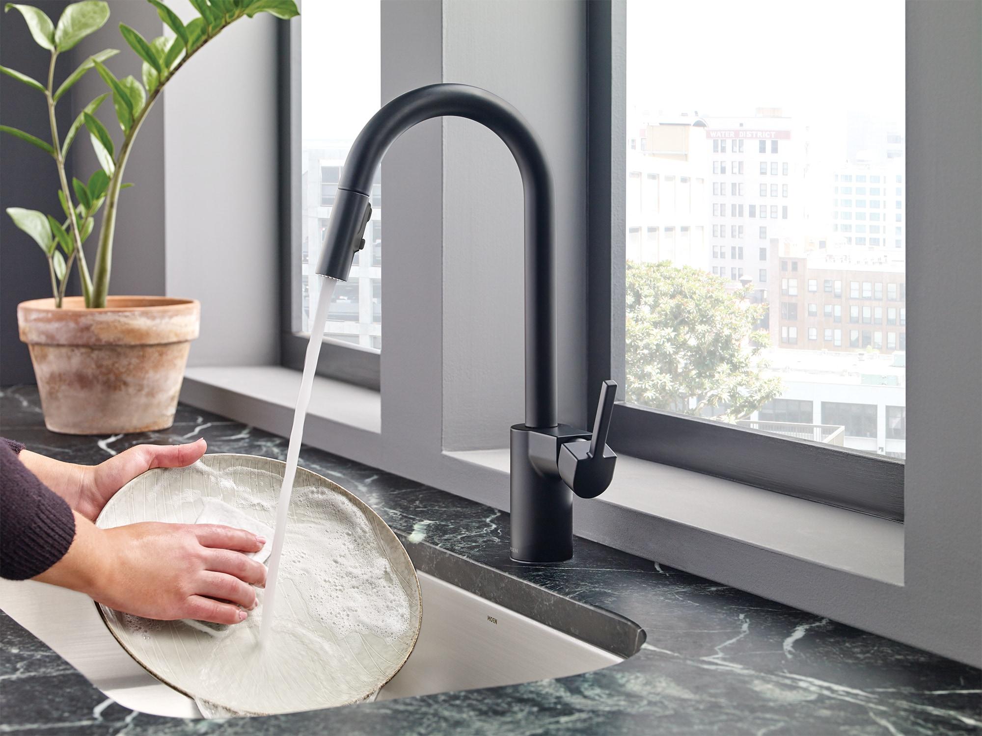 Moen Align One Handle Modern Kitchen Pulldown Faucet with Reflex and Power Clean Technology