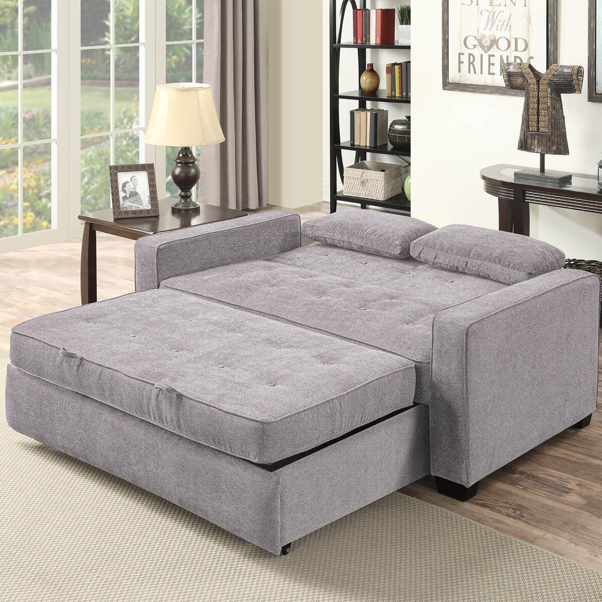 Serta Monroe 72.6" Queen Square Arm Tufted Back Convertible Sleeper Sofa with Cushions