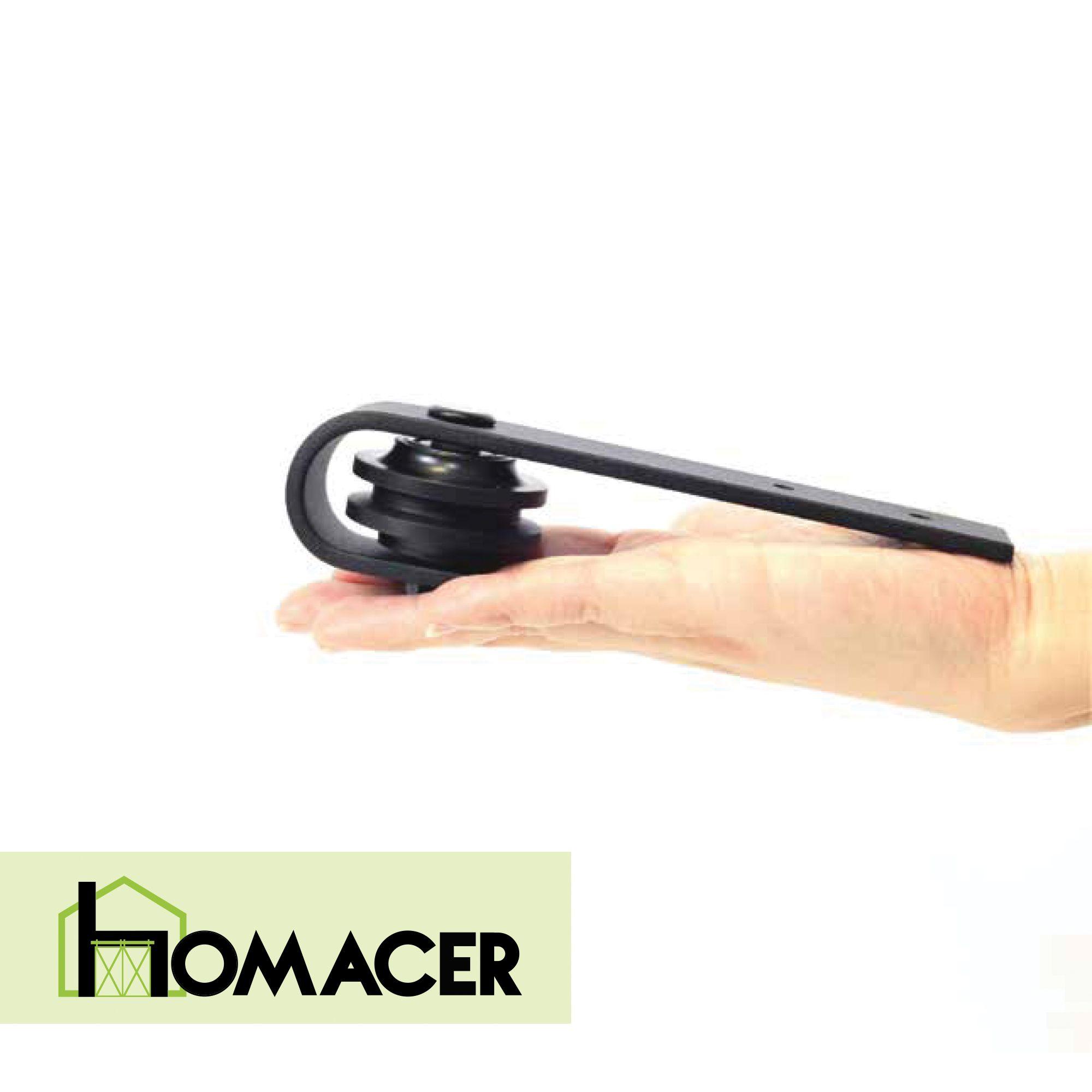 Homacer Mini Black Rustic Classic Design Single Track Bypass Two Door Hardware Kit For Cabinet Use