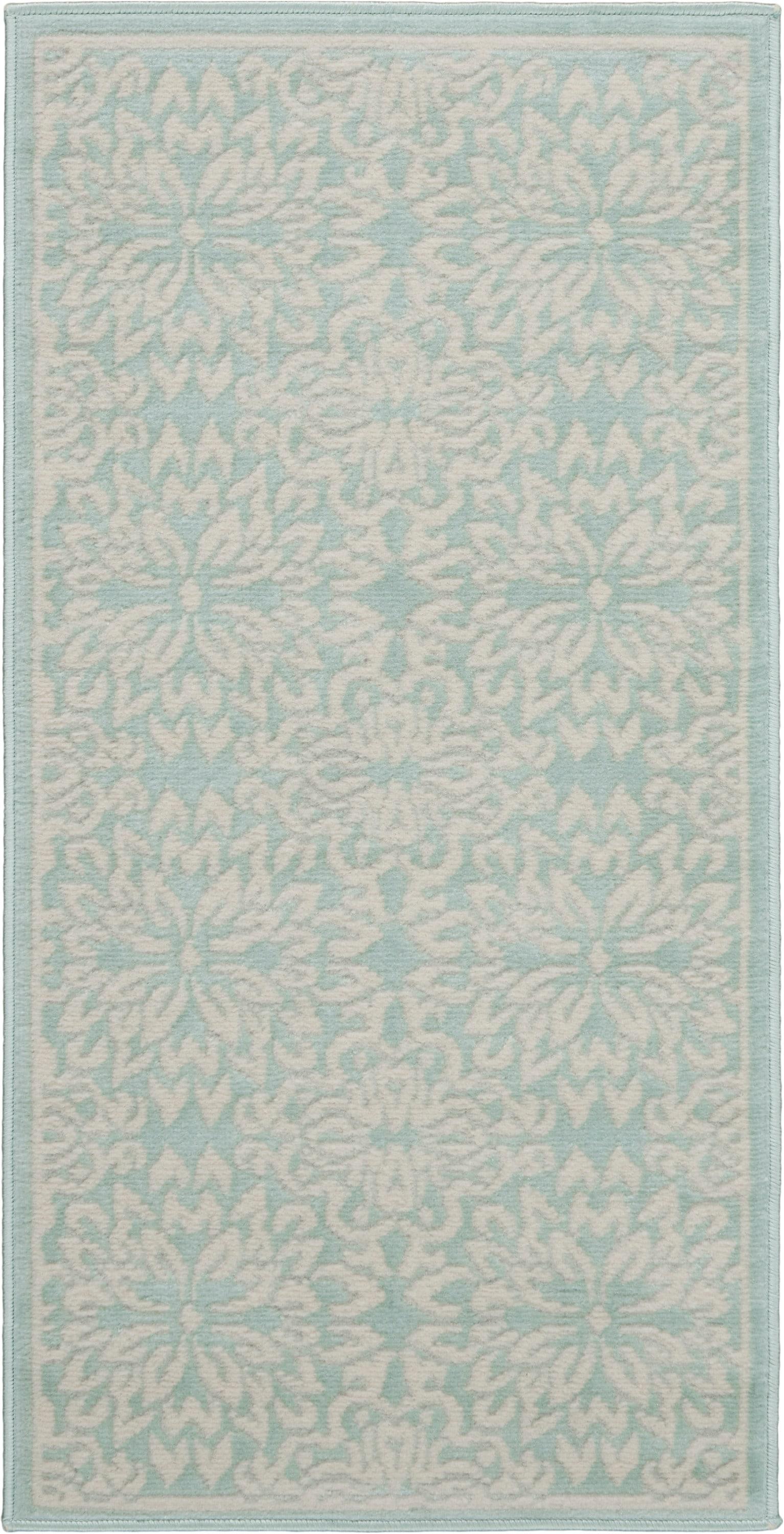 Nourison Jubilant 2' x 4' Ivory/Green Area Rug Beach Transitional Floral by Nourison