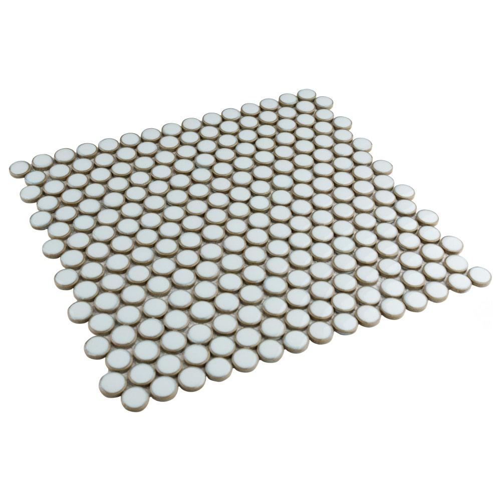 Hudson Penny Round 11-7/8 " x 12-5/8 " Porcelain Mosaic Floor & Wall Tile