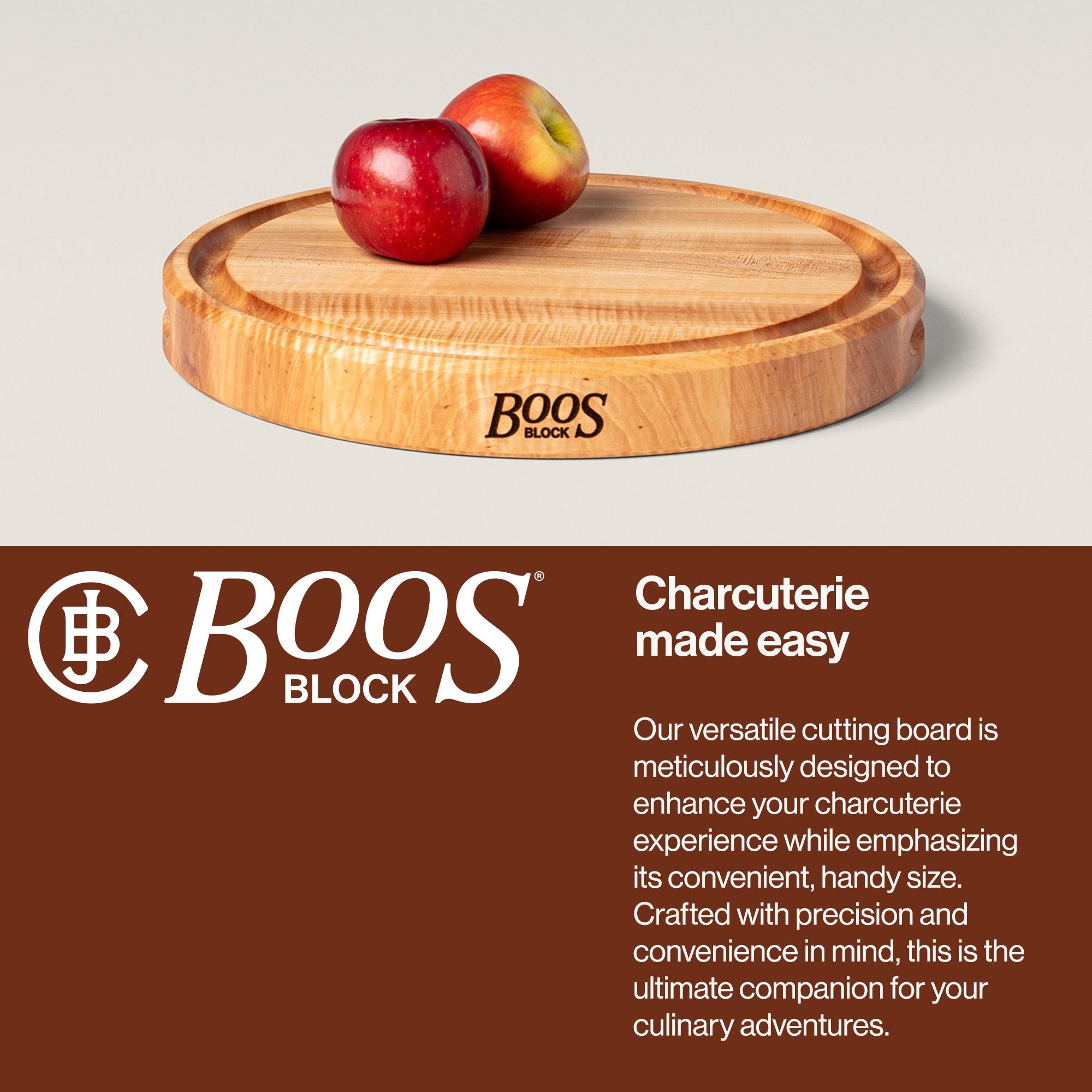 John Boos Chef's Collection Round Maple Cutting Board with Groove
