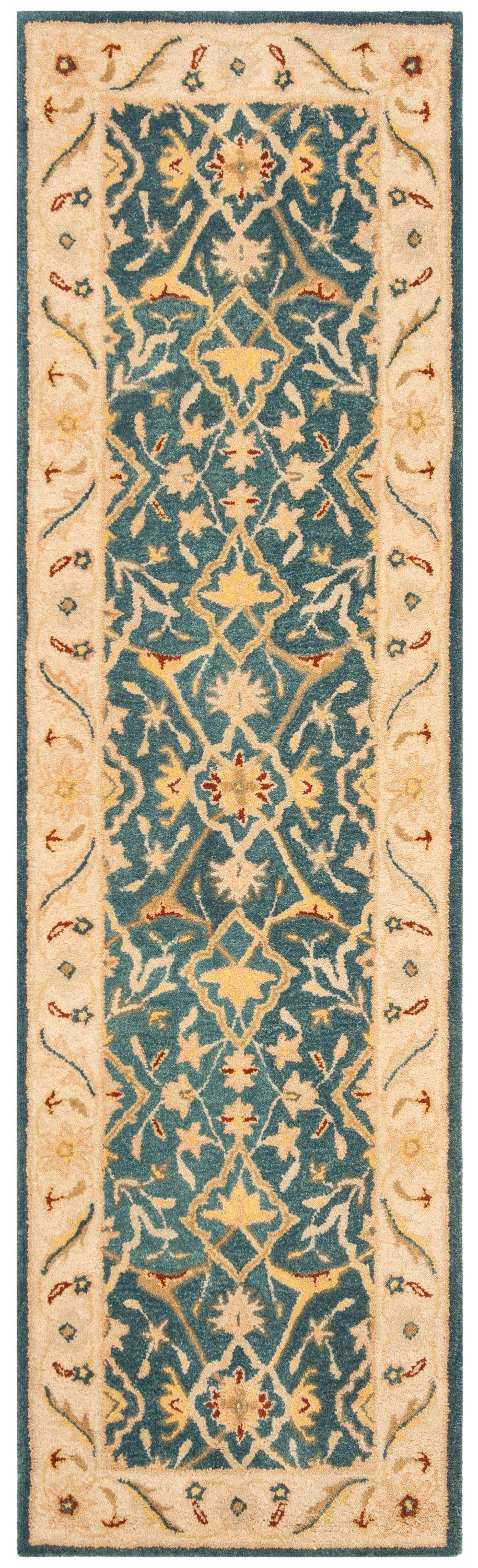 Antiquity AT14 Hand Tufted Indoor Runner Rug - Blue - 2'3"x14' - Safavieh