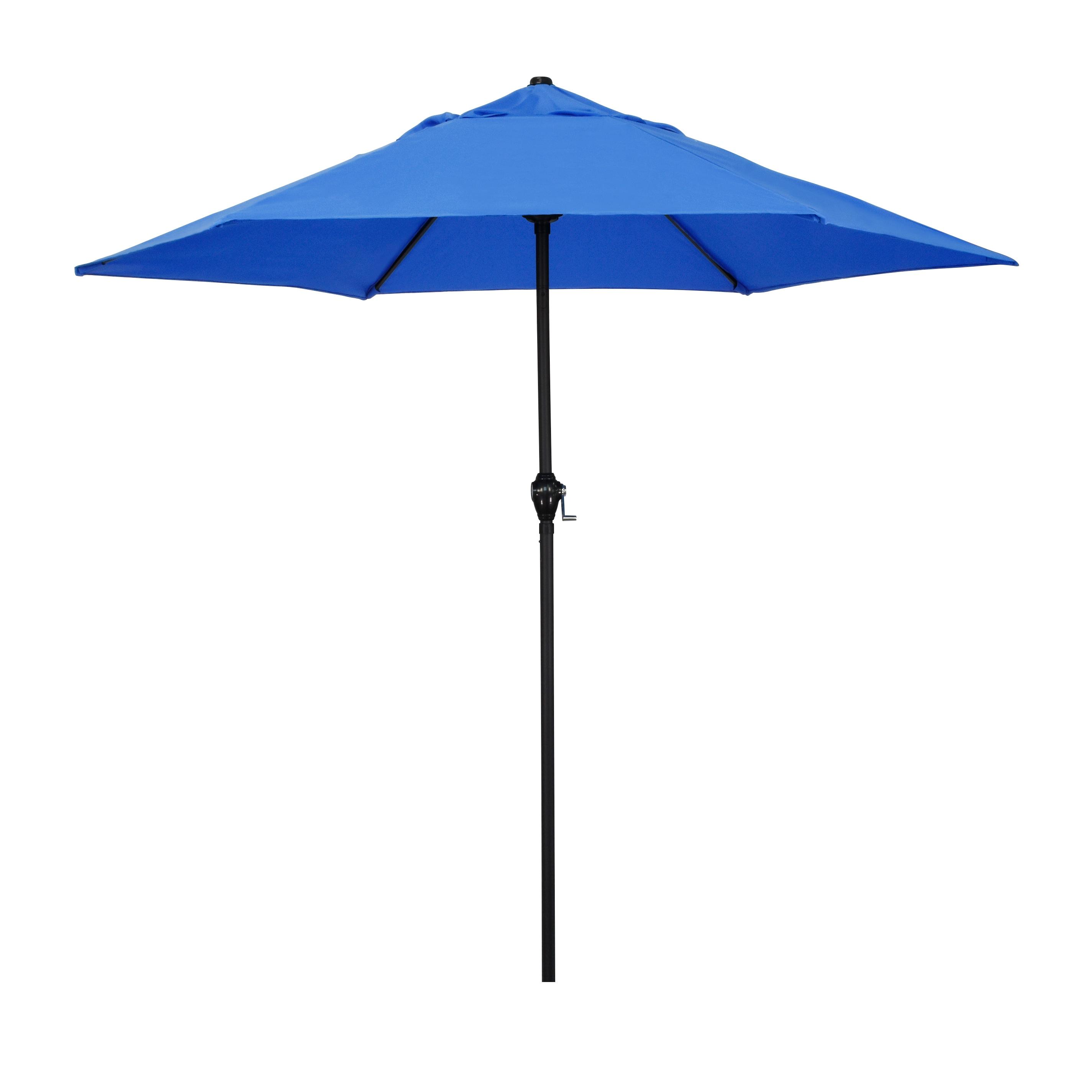 9 ft. Eco Series Crank Lift Push Tilt Steel Market Umbrella, Pacific Blue Polyester