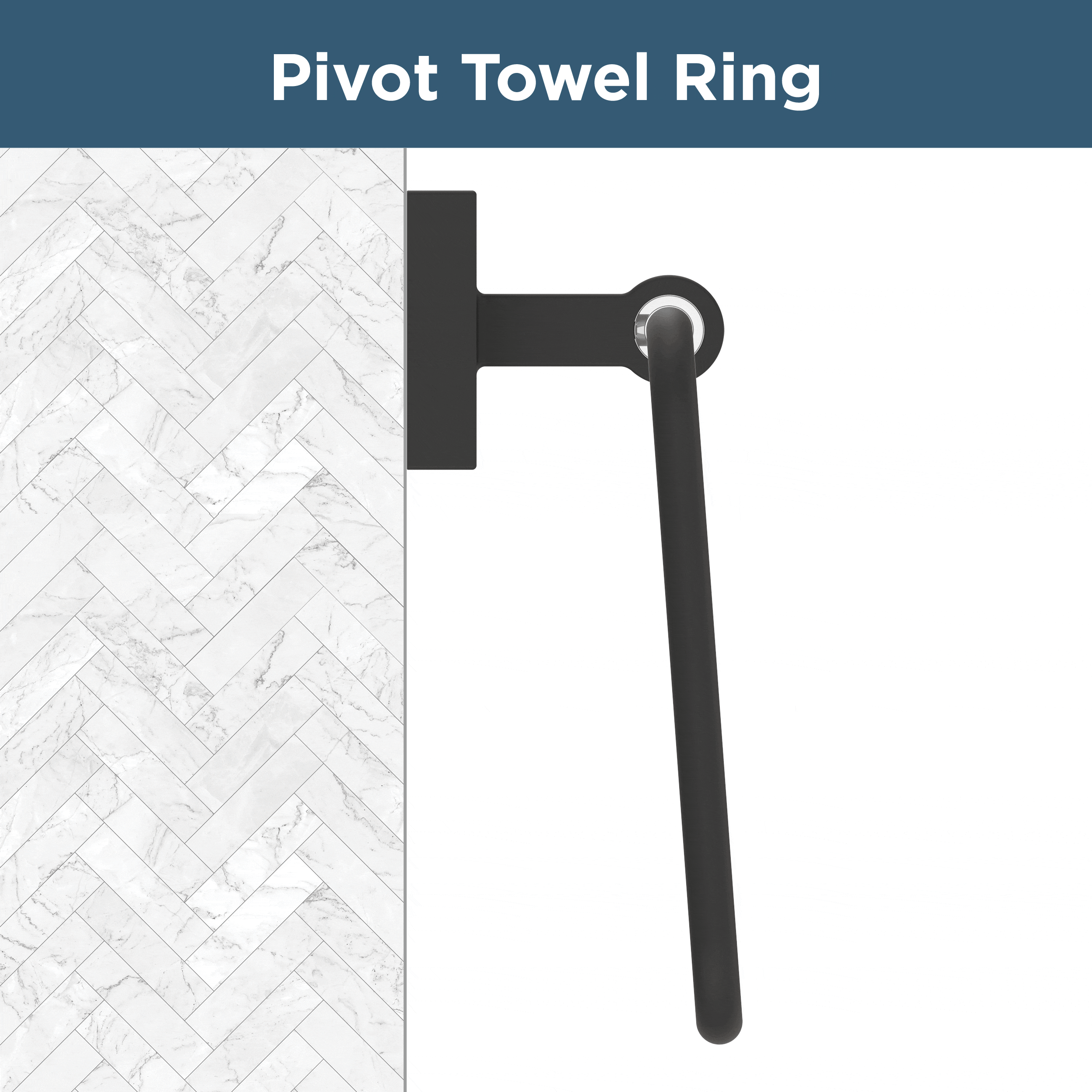 Franklin Brass MAX46-FB Maxted Towel Ring, 7.87 x 2.15 x 6.04 Inches, Matte Black