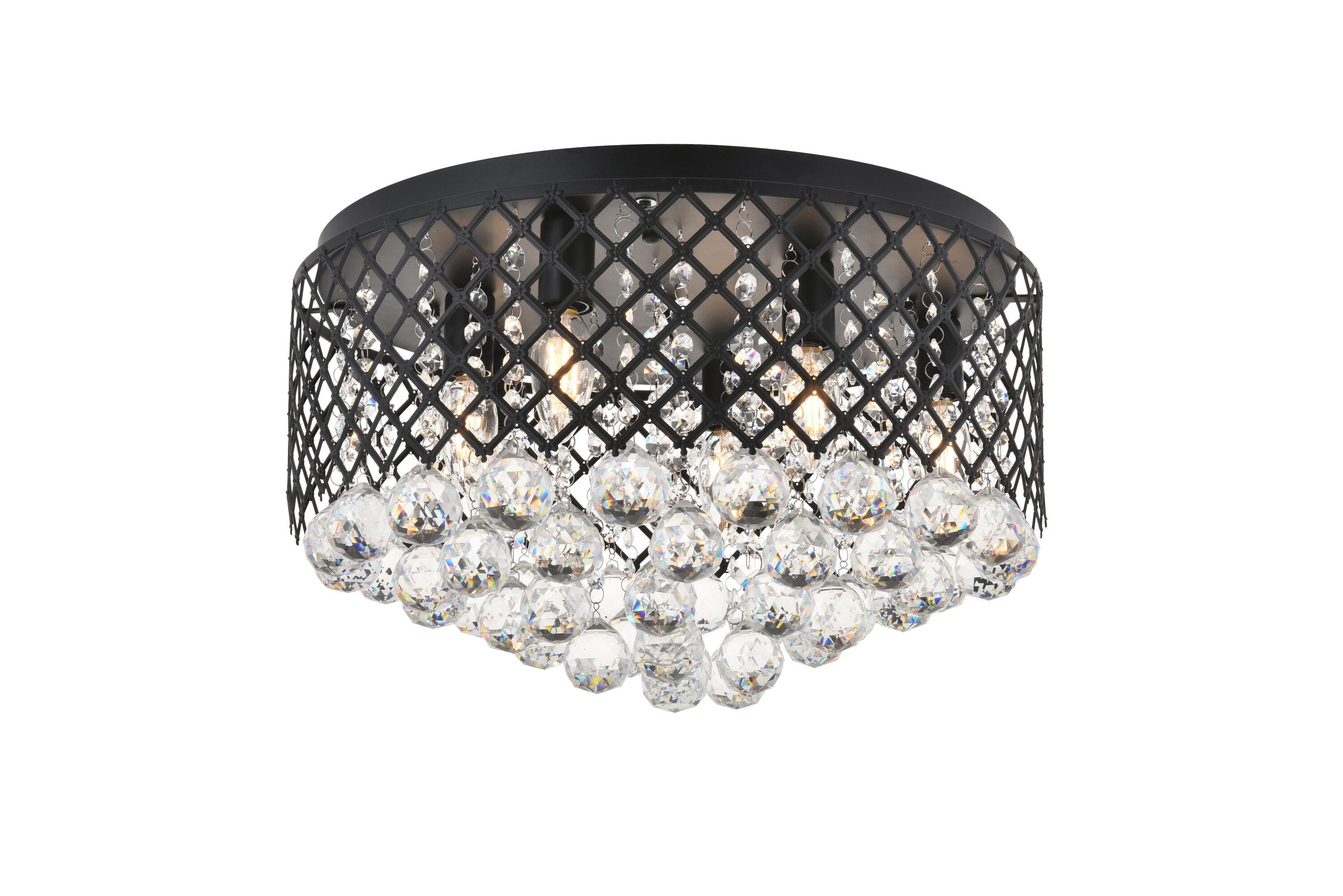Elegant Lighting Tully 6 light Matte Black Flush Mount