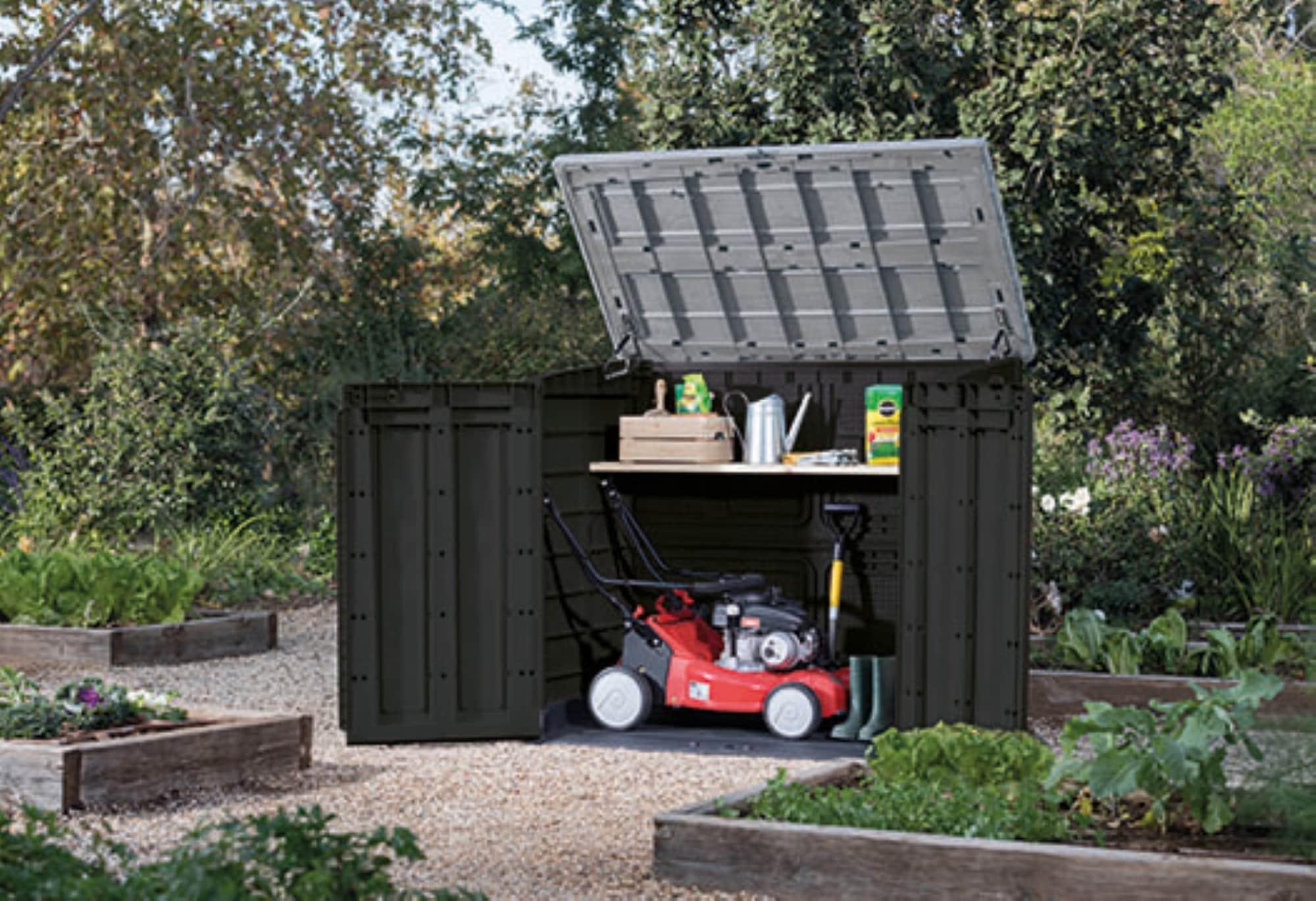 Keter Keter Store It Out Prime Durable Resin Outdoor Storage Shed With Floor and Double Doors for Garden Patio Furniture and Tools