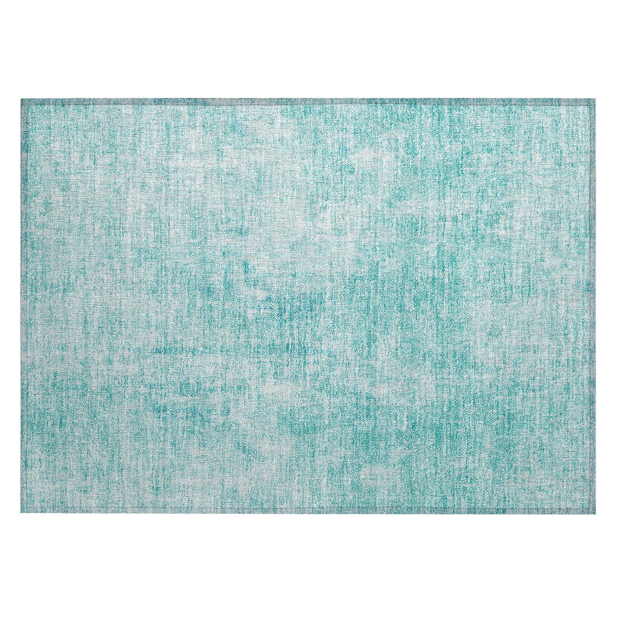 Addison Rugs Chantille ACN656 Teal 1'8" x 2'6" Indoor Outdoor Area Rug, Easy Clean, Machine Washable, Non Shedding, Bedroom, Entry, Living Room, Dining Room, Kitchen, Patio Rug