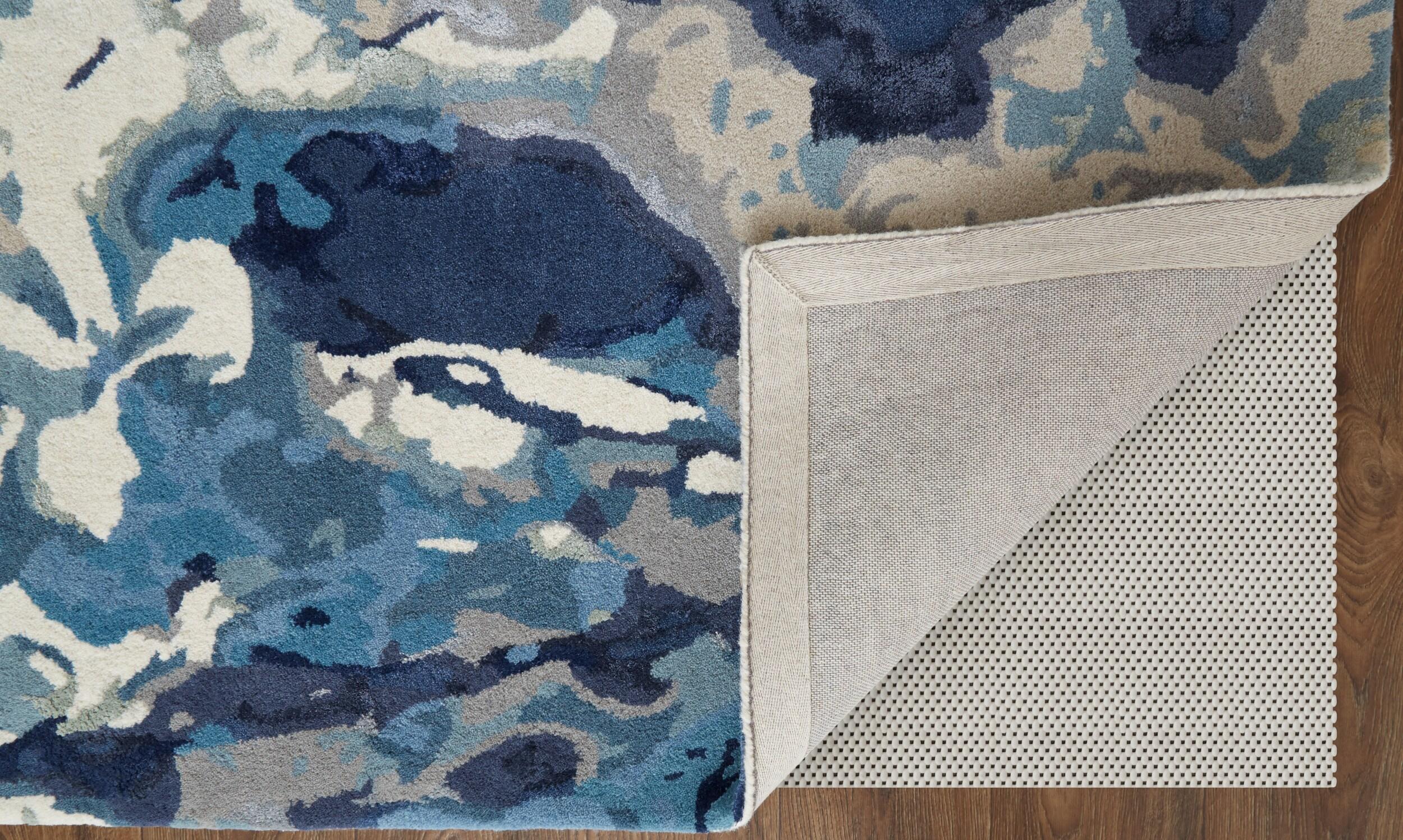 Room Envy 2 x 3 (ft) Loomed Rayon Blue Rectangular Indoor Floral/Botanical Area rug