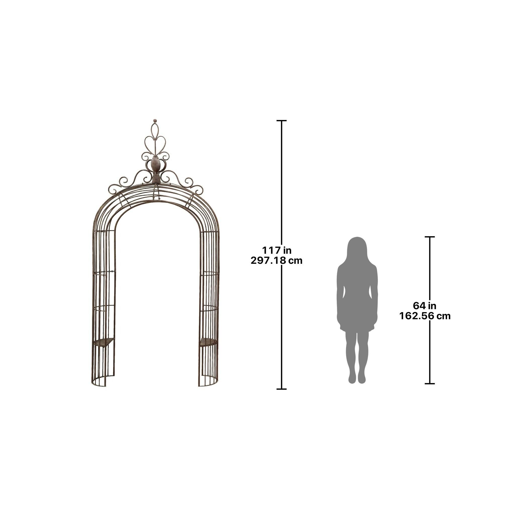 Ophelia & Co. Dex 56'' W x 16.5'' D Steel Arbor with Bench in Brown