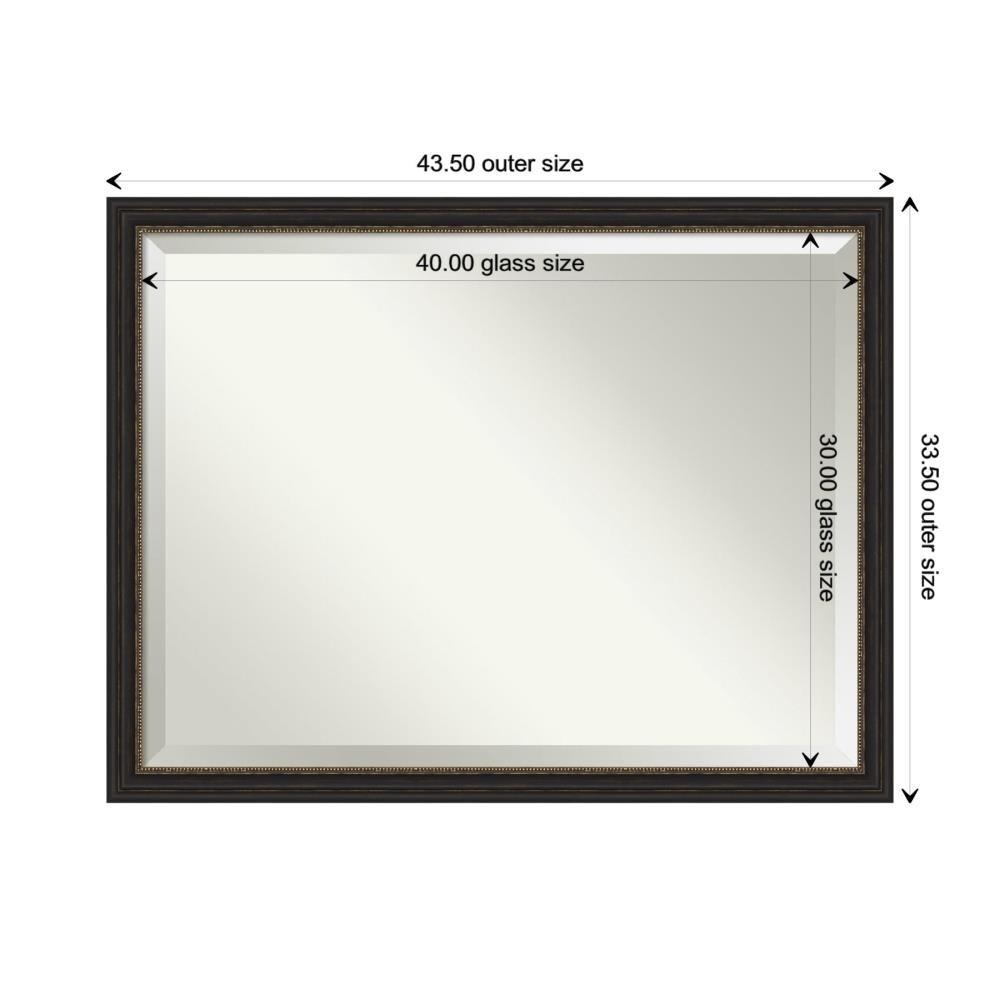 Amanti Art Accent 43.5-Inches x 33.5-Inches Framed Rectangle Bathroom Vanity Mirror ( Burnished Bronze )
