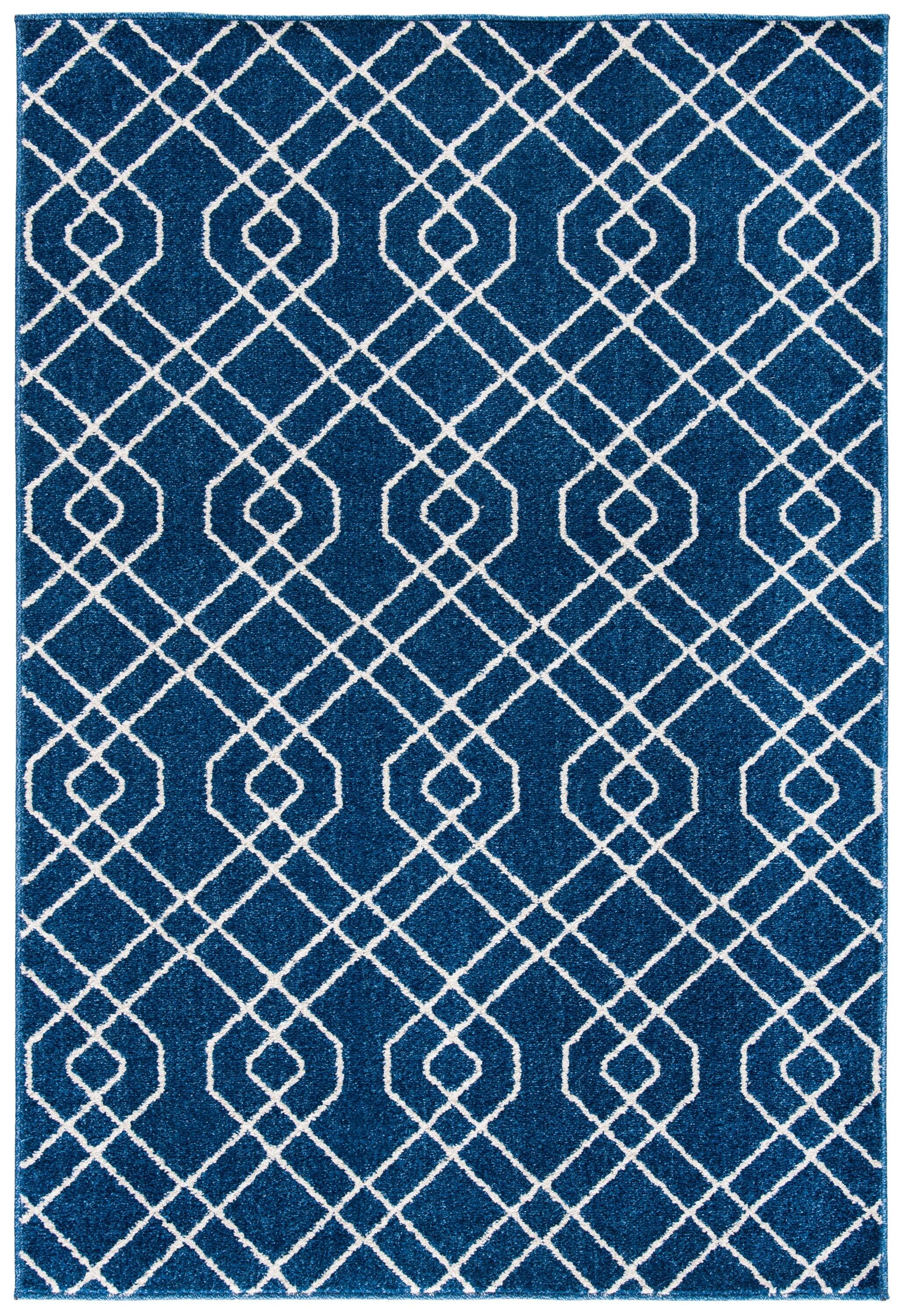 Amherst AMT407 Power Loomed Area Rug - Navy/Beige - 4'x6' - Safavieh.