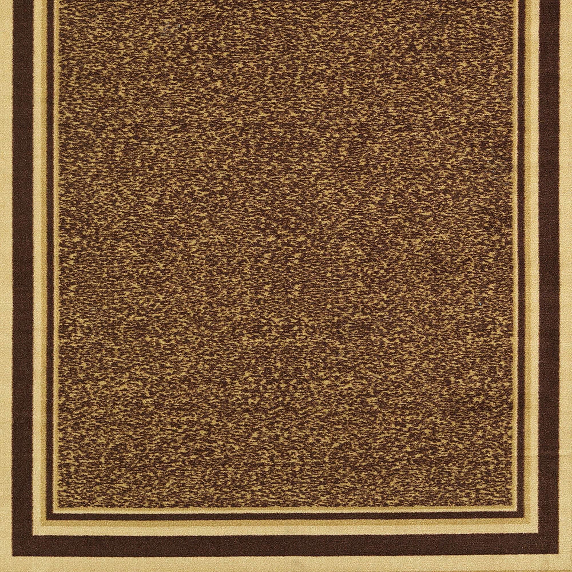 Ottomanson Machine Washable Non-Slip Rubberback Bordered 5x7 Indoor Area Rug, 5' x 6'6", Dark Brown