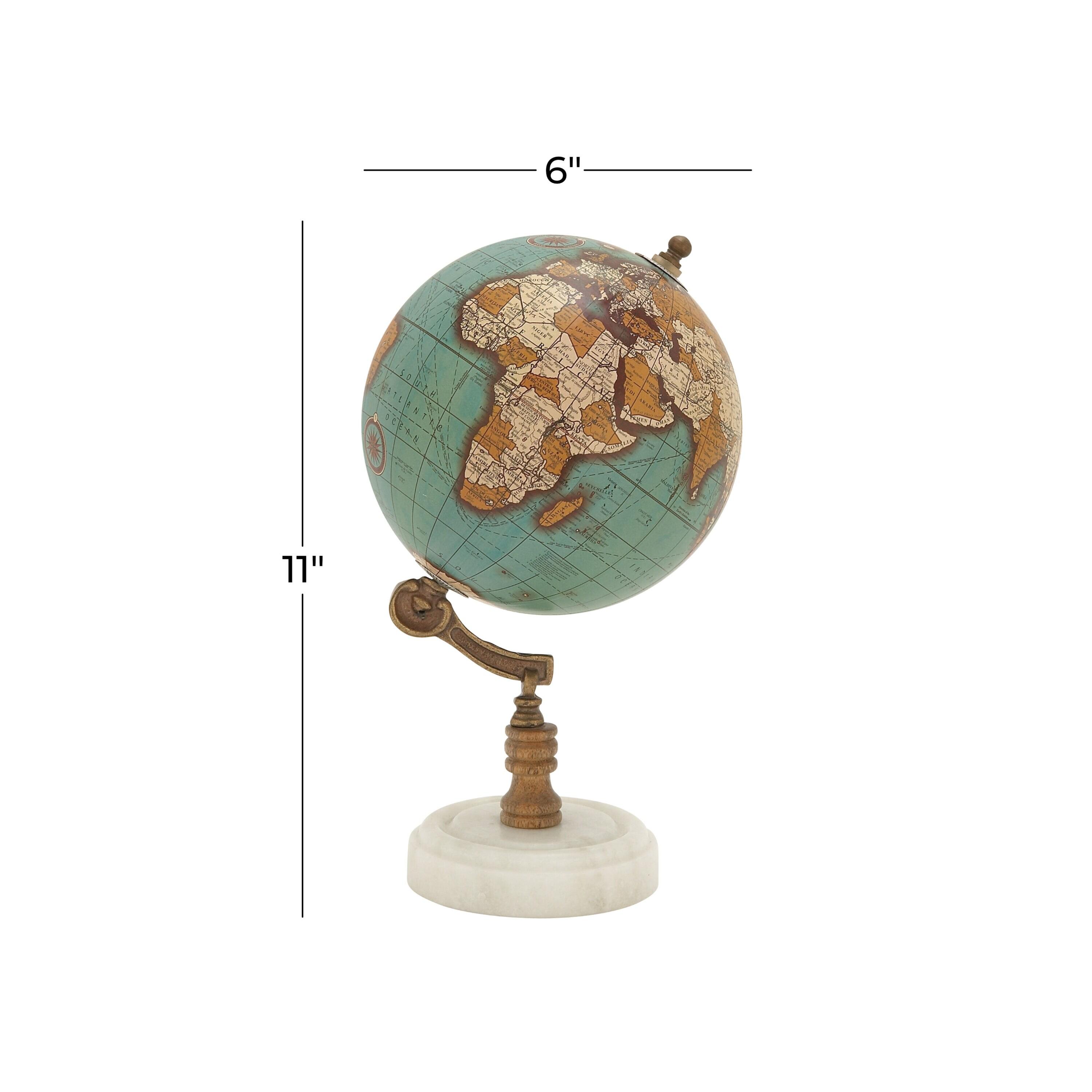 DecMode 7" Teal Globe with Marble Base