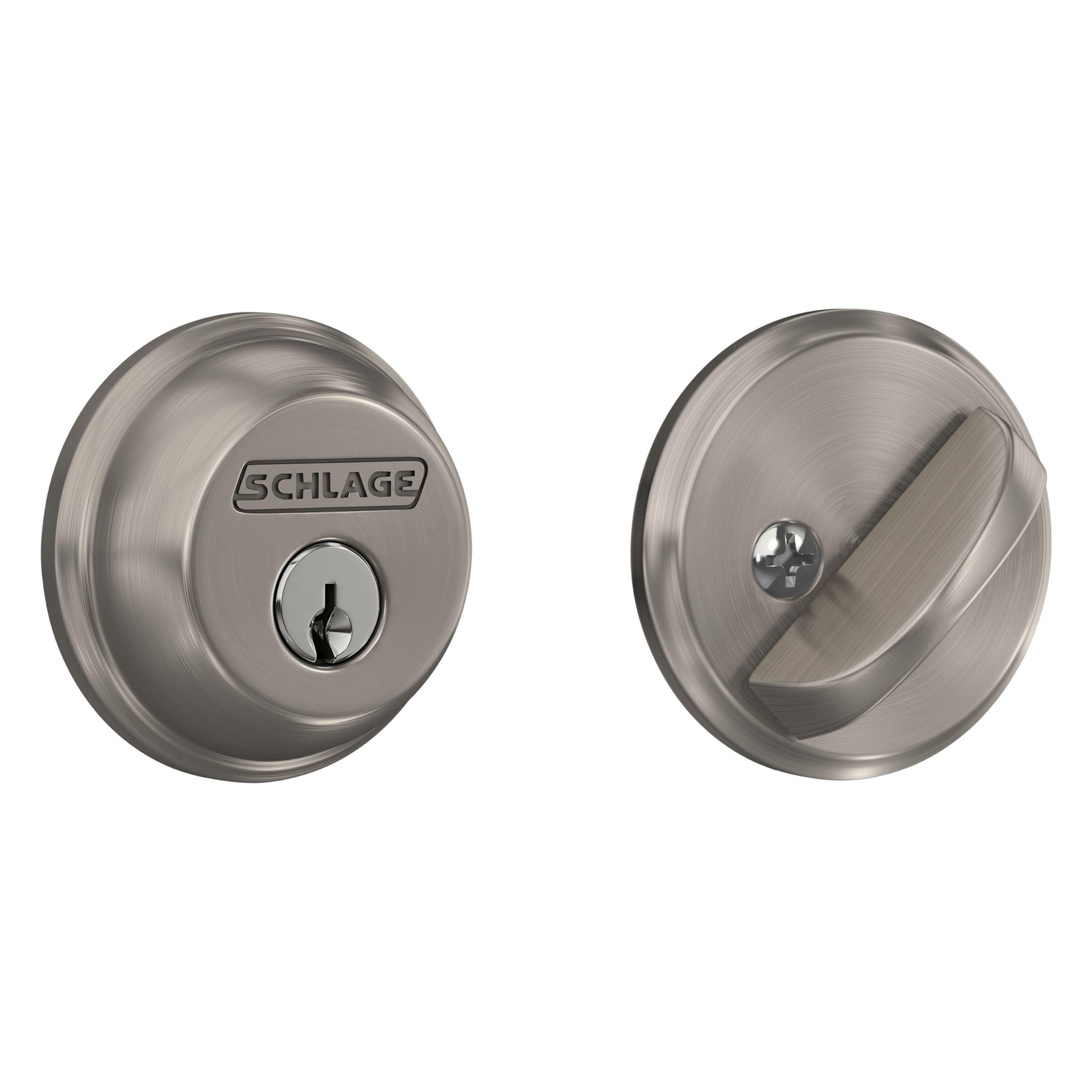Schlage B60NV619 KA4 Deadbolt, Satin Nickel, 2-3/8 x 2-3/4 in Backset, C Keyway