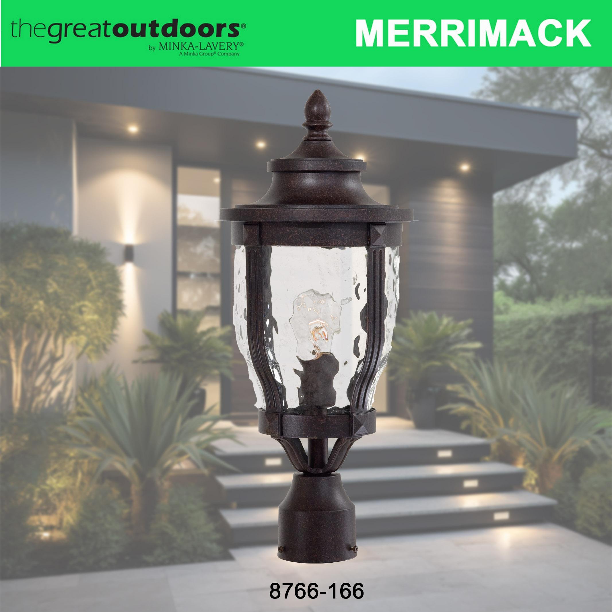 Minka Lavery Vintage Outdoor Post Light Fixture Corona Bronze 19 1/4" Clear Hammered Glass for Exterior Barn Deck Porch Yard Patio