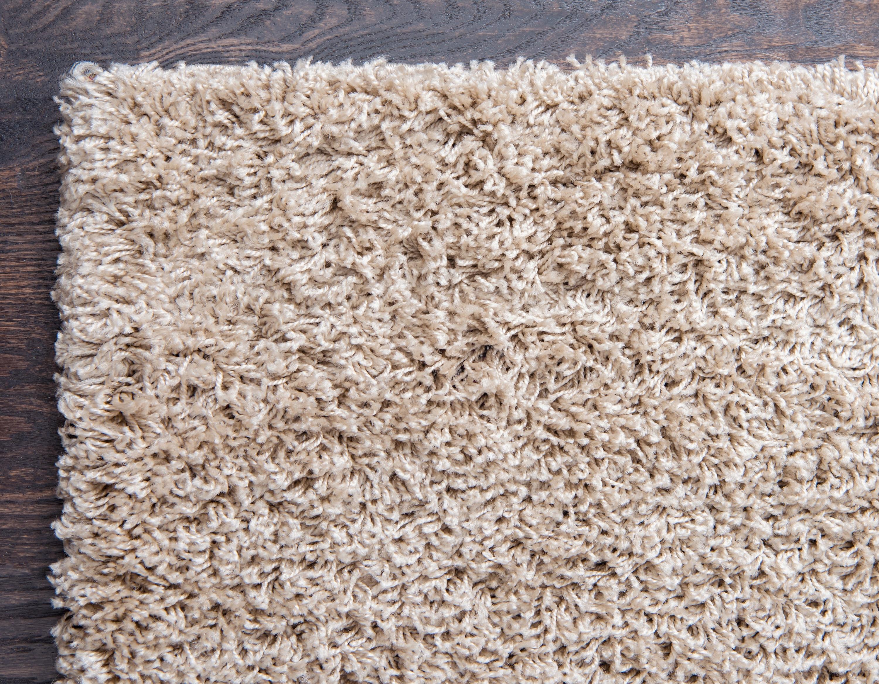 Unique Loom 4' 1 x 6' 1 Solid Shag Taupe Area Rug