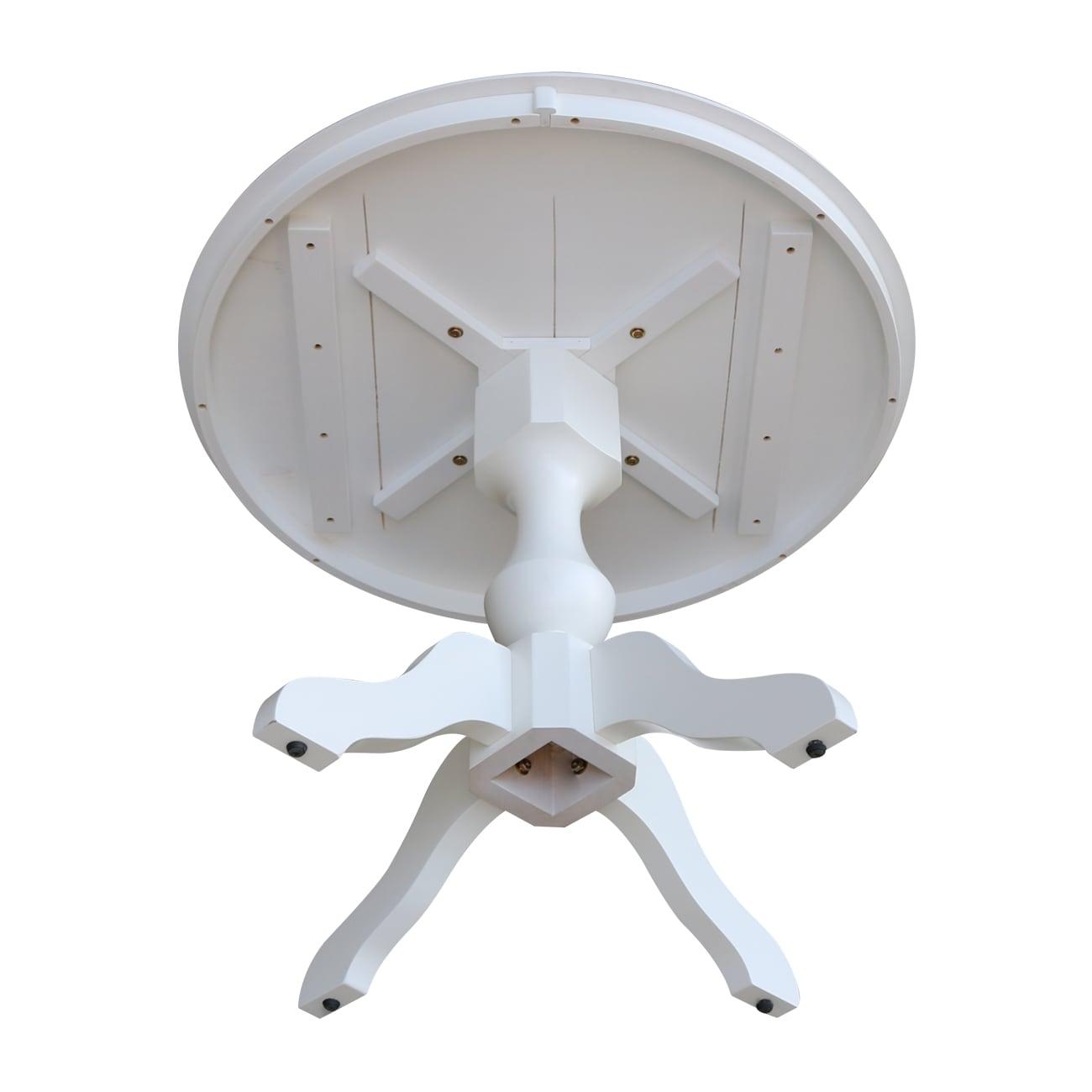 36" Round Top Pedestal Dining Table - White