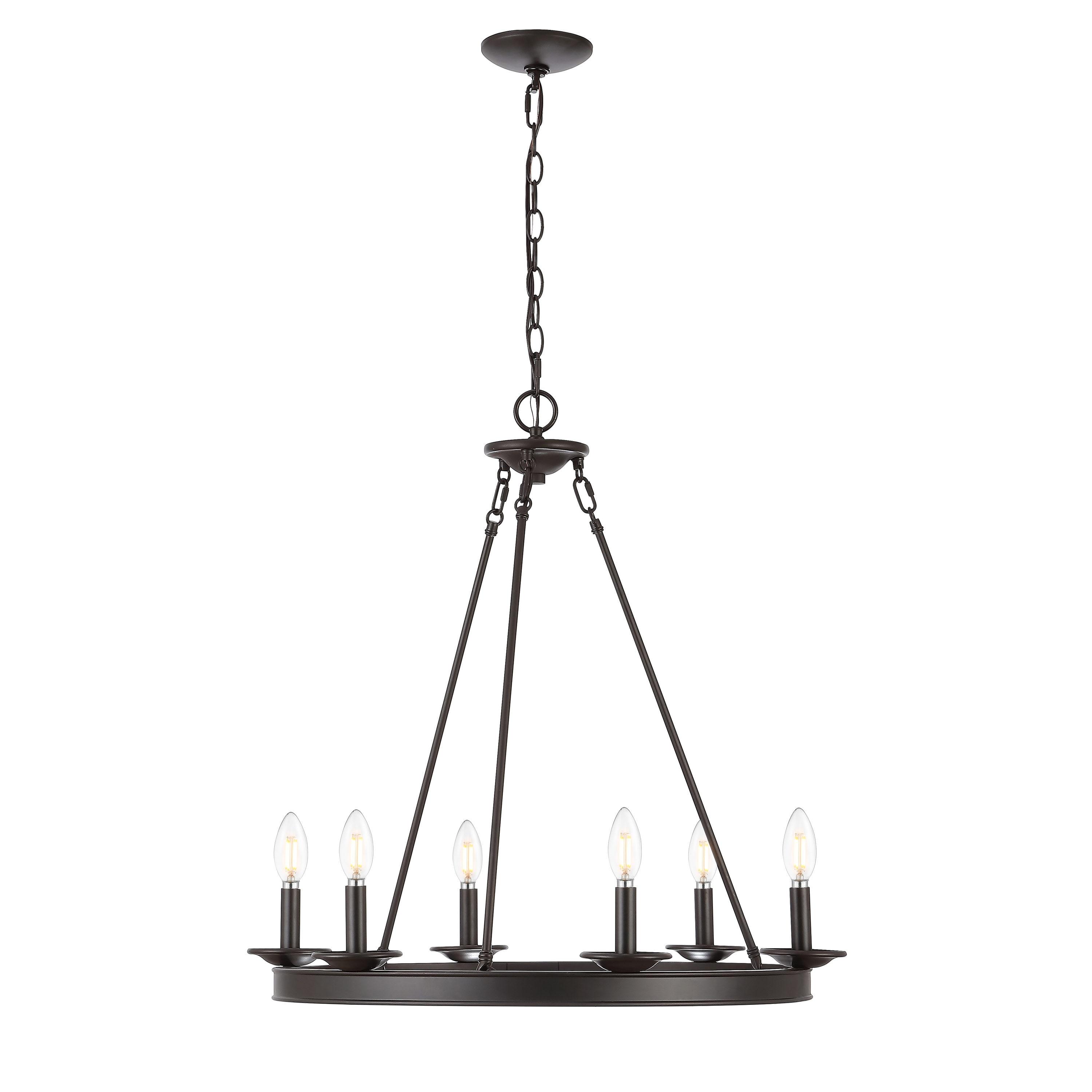 Joris 6 Light 26.25" Chandelier - CHA4015 - Oil Rub Bronze - Safavieh